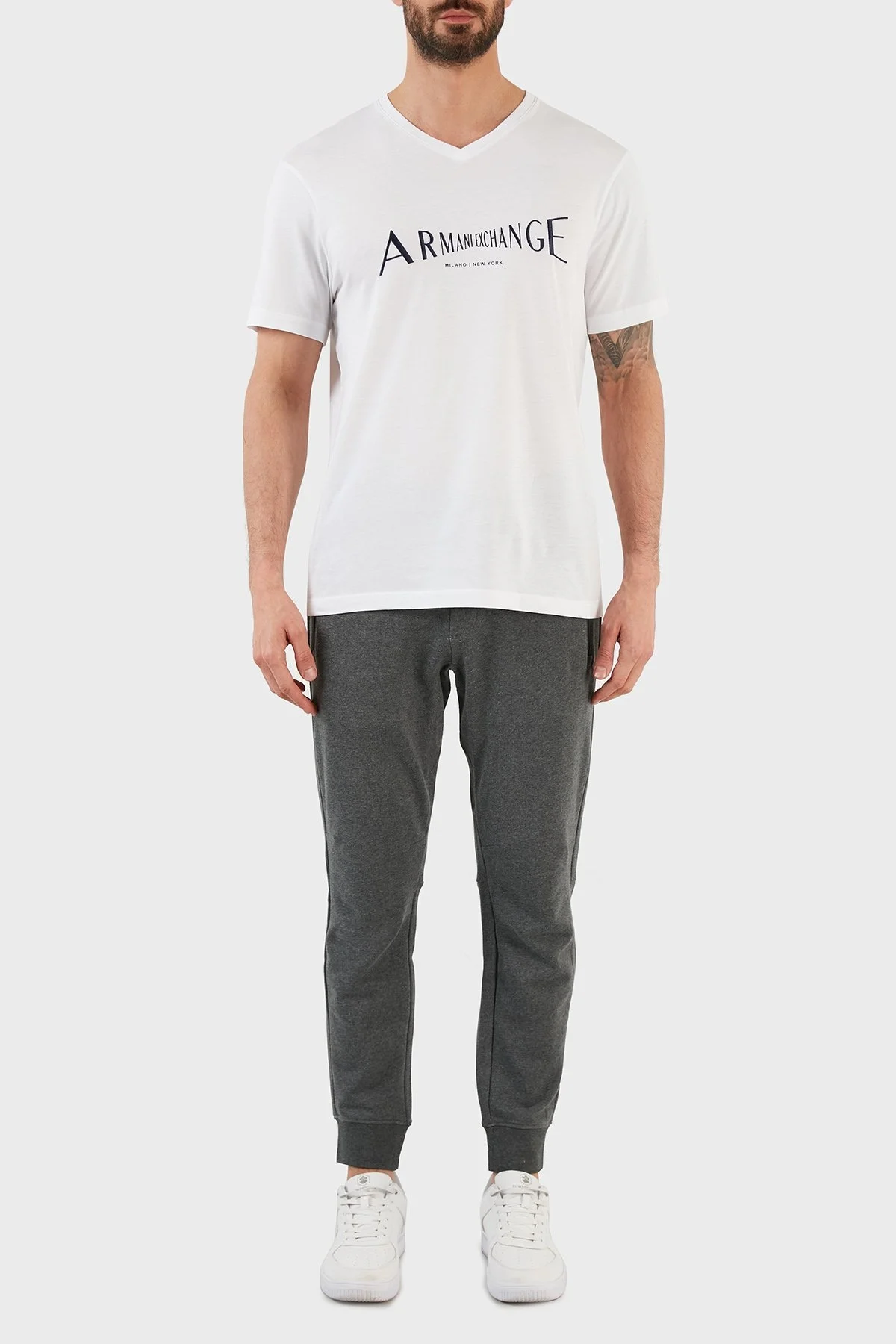 Armani Exchange % 100 Pamuklu Regular Fit Jogger Spor Erkek Pantolon 8NZP73 ZJKRZ 3909 ANTRASİT - 1