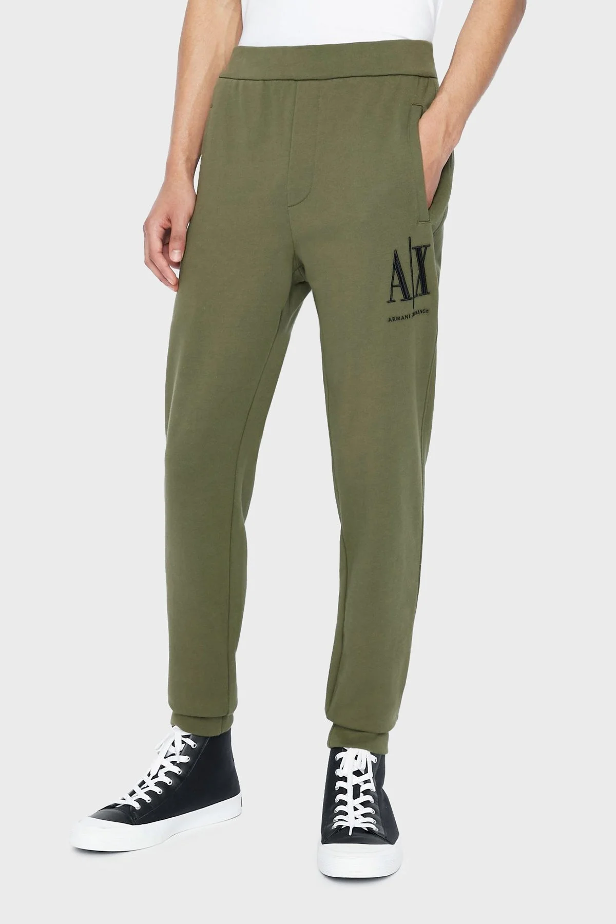 Armani Exchange % 100 Pamuklu Regular Fit Jogger Spor Erkek Pantolon 8NZPPA ZJ1ZZ 1871 HAKİ - 2