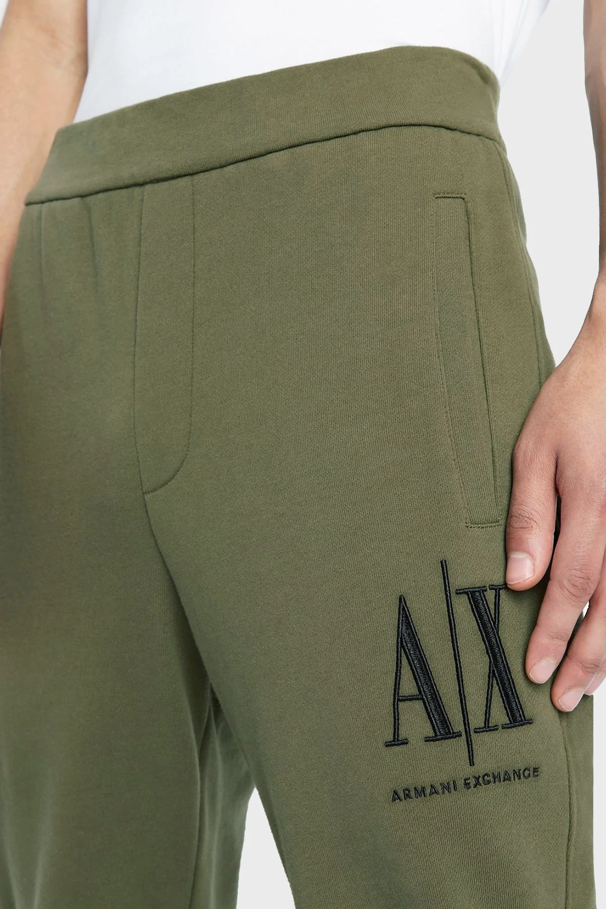 Armani Exchange % 100 Pamuklu Regular Fit Jogger Spor Erkek Pantolon 8NZPPA ZJ1ZZ 1871 HAKİ - 4