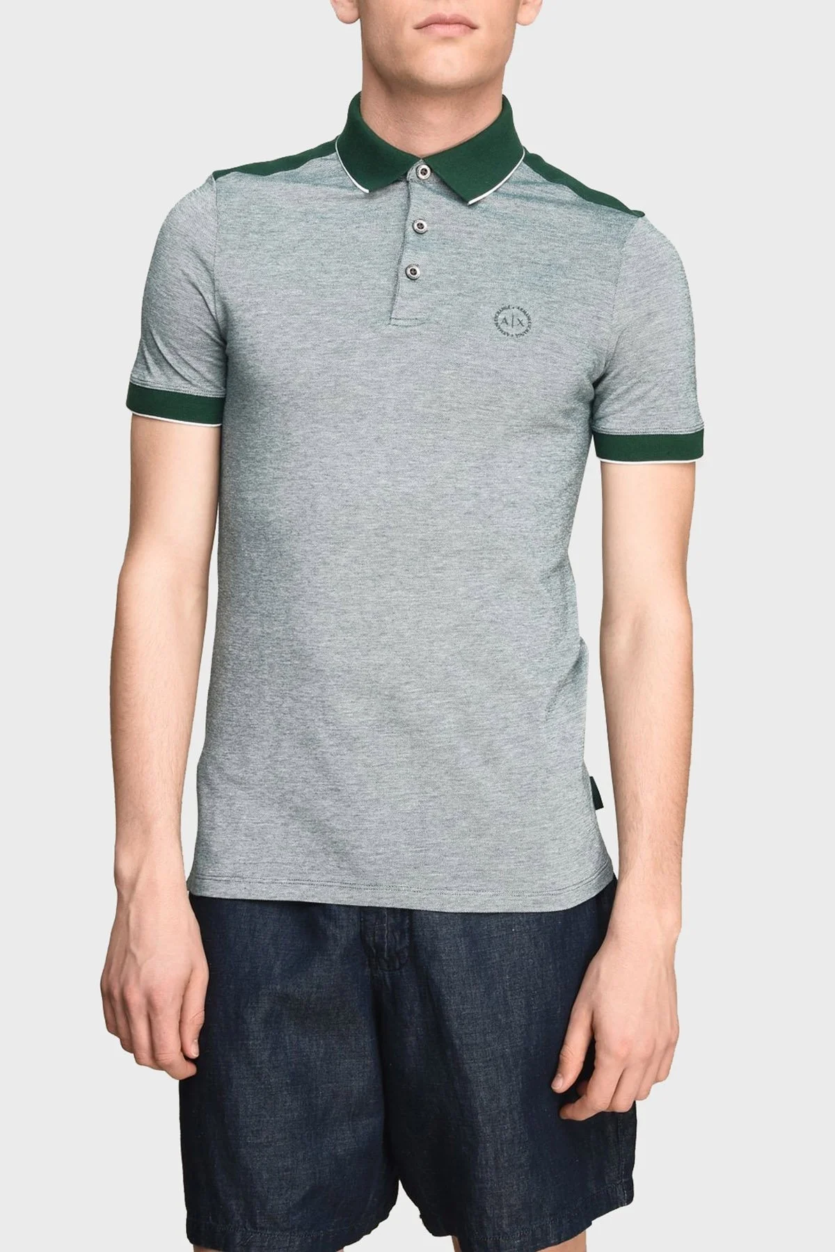 Armani Exchange % 100 Pamuklu Regular Fit T Shirt Erkek Polo 8NZF76 Z8M5Z 1863 HAKİ - 1