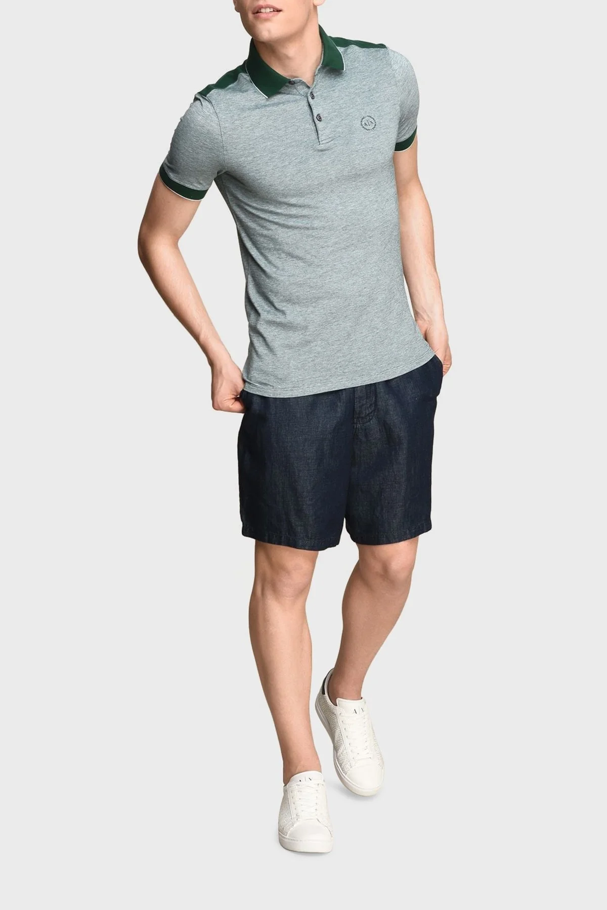 Armani Exchange % 100 Pamuklu Regular Fit T Shirt Erkek Polo 8NZF76 Z8M5Z 1863 HAKİ - 2