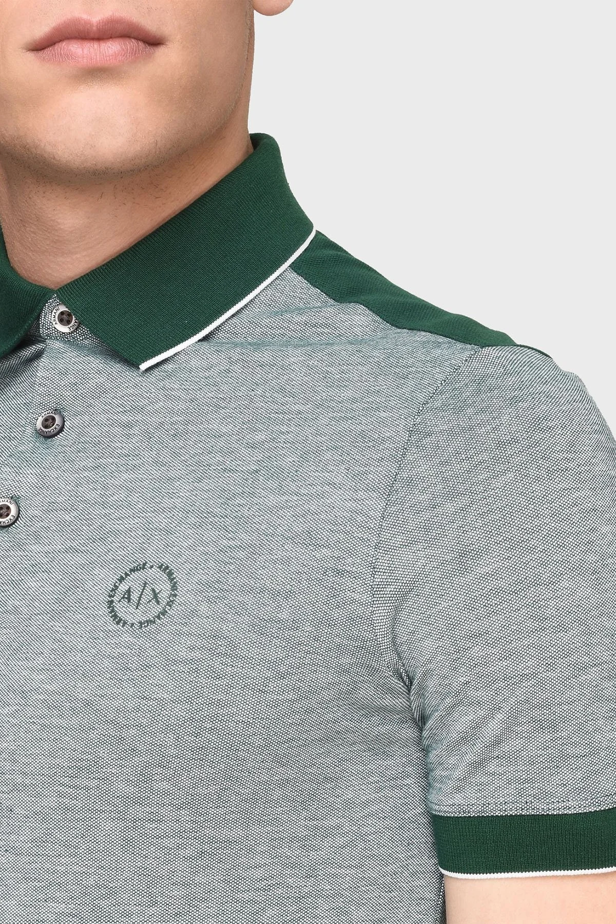 Armani Exchange % 100 Pamuklu Regular Fit T Shirt Erkek Polo 8NZF76 Z8M5Z 1863 HAKİ - 3