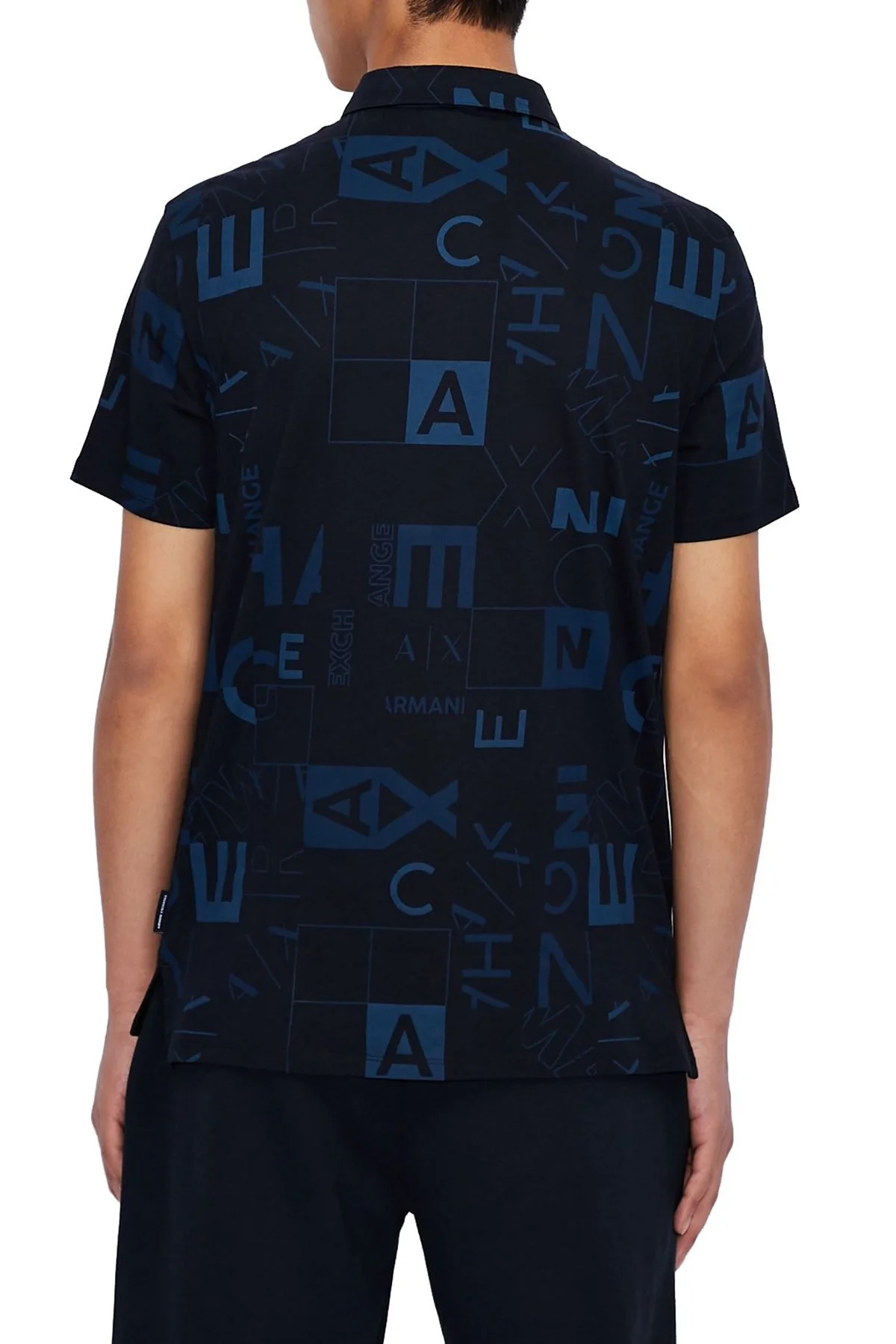 Armani Exchange % 100 Pamuklu T Shirt Erkek Polo 3KZFFD ZJH4Z 4531 LACİVERT - 2