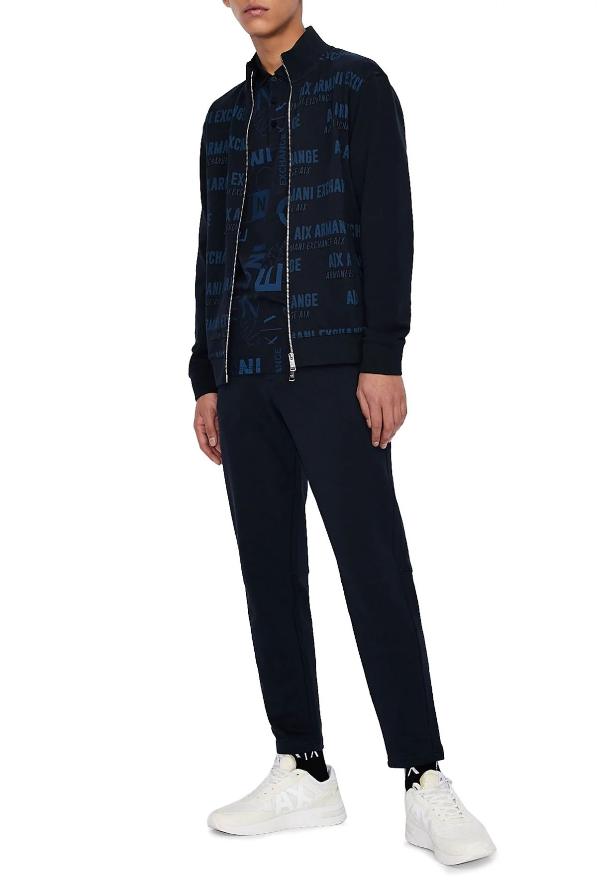 Armani Exchange % 100 Pamuklu T Shirt Erkek Polo 3KZFFD ZJH4Z 4531 LACİVERT - 5