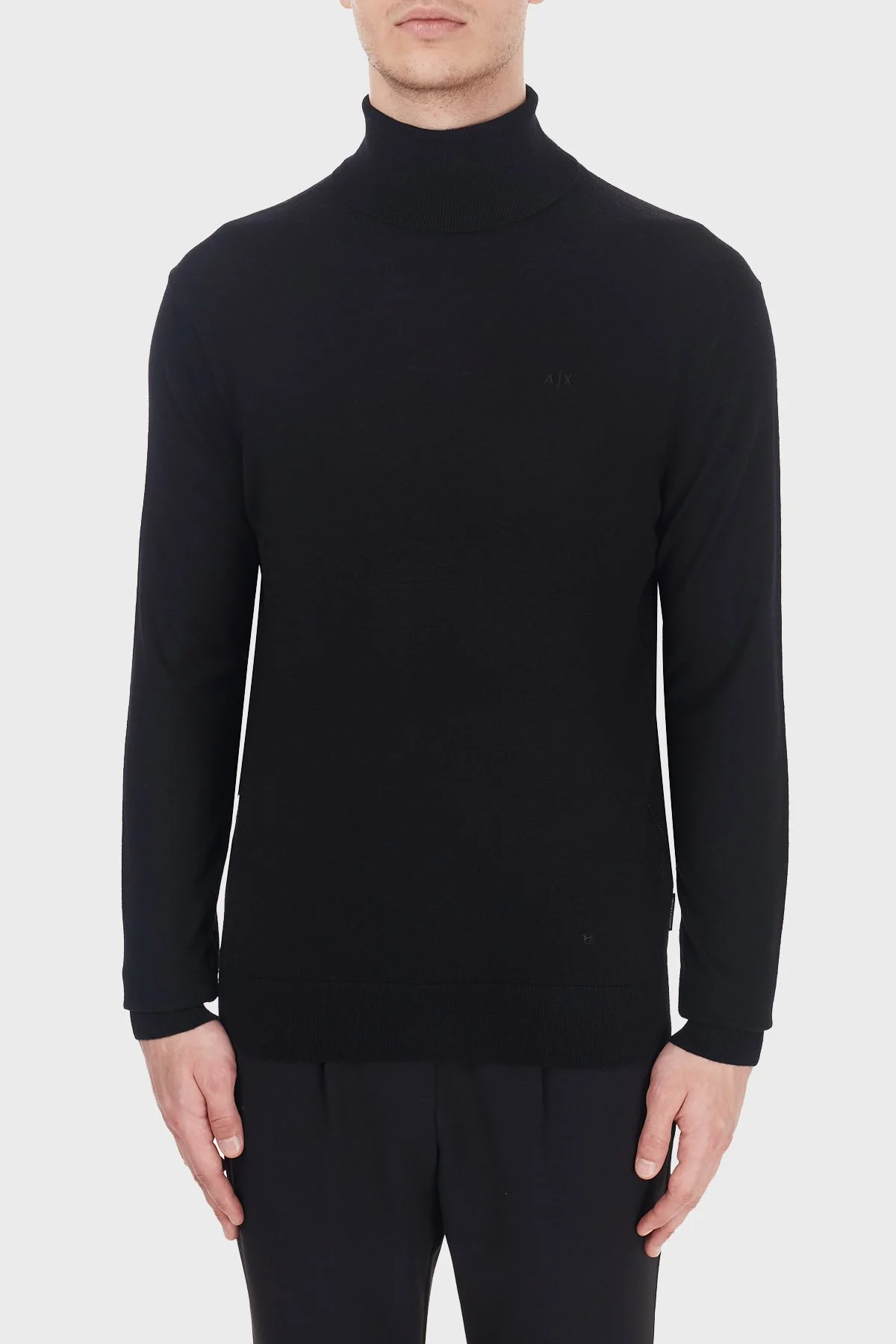 Armani Exchange % 100 Yünlü Balıkçı Yaka Erkek Kazak 8NZM3C ZM8AZ 1200 Siyah - 1