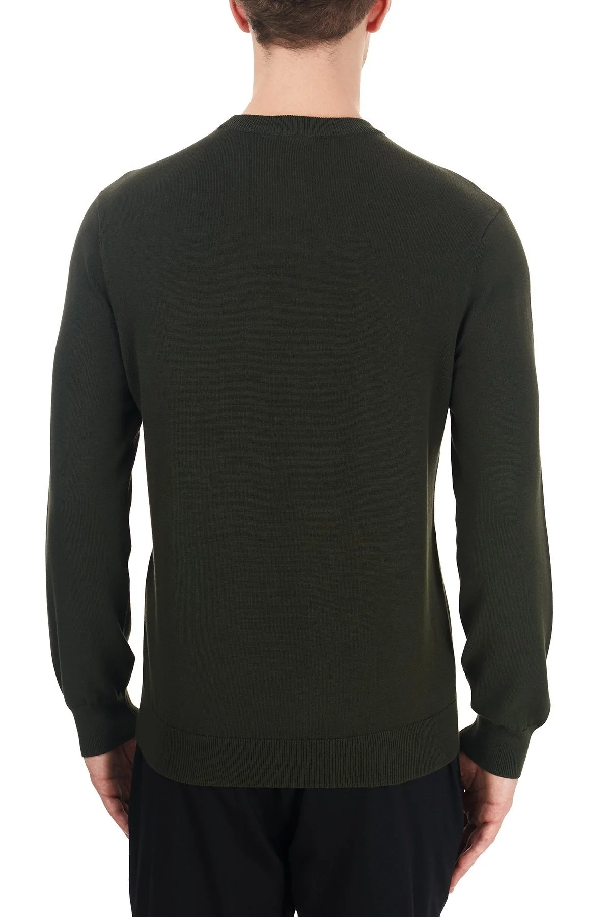 Armani Exchange % 100 Yünlü Baskılı Bisiklet Yaka Erkek Kazak 6HZM2J ZMQ7Z 1851 HAKİ - 2