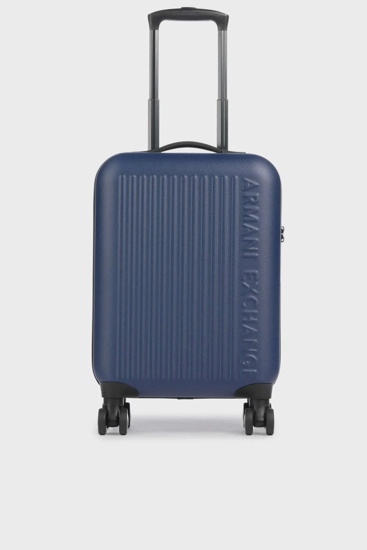 Armani Exchange 4G Kabartmalı Logolu Çift Fermuarlı Kabin Boy Erkek Valiz XM000899 AF13793 UB079 KOYU LACİVERT - 1