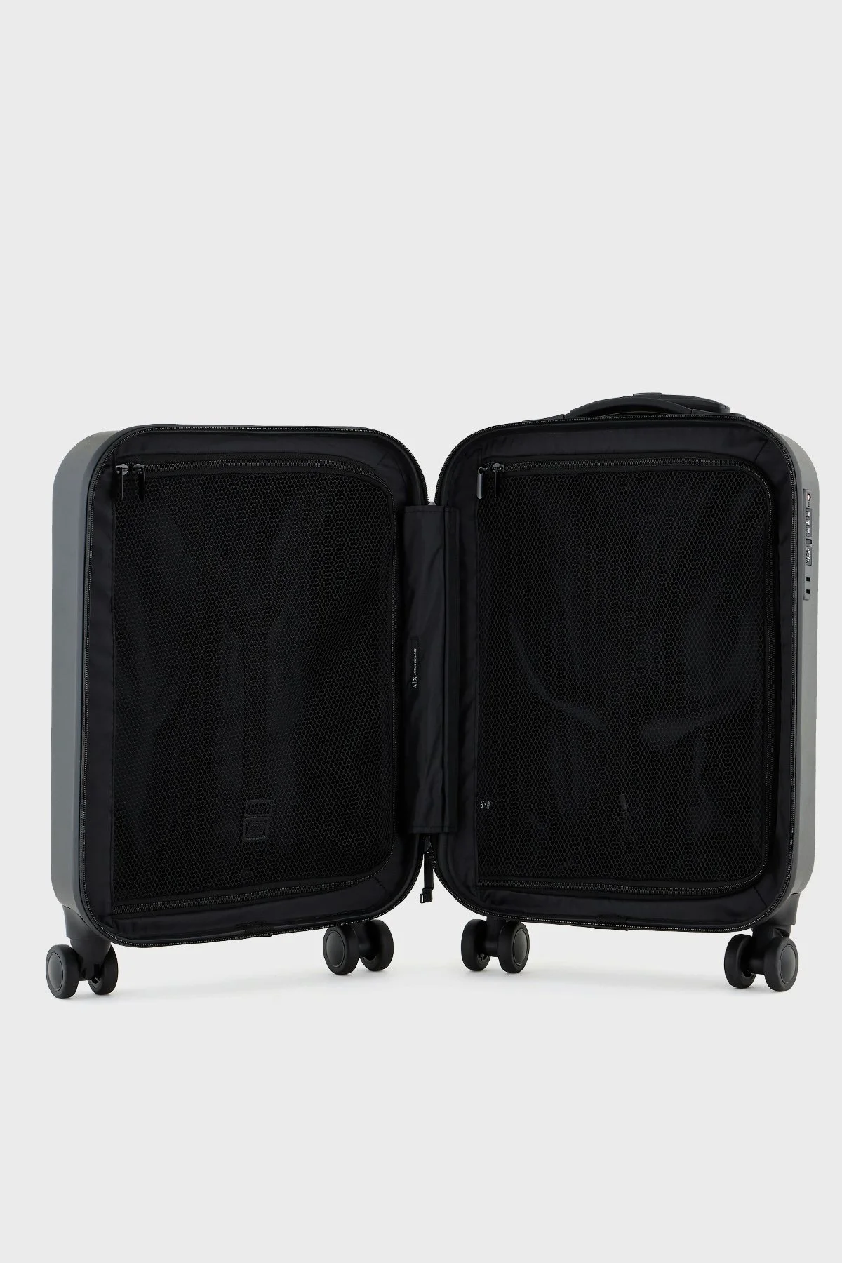 Armani Exchange 4G Kabartmalı Logolu Çift Fermuarlı Kabin Boy Erkek Valiz XM000899 AF13793 UC001 SİYAH - 4