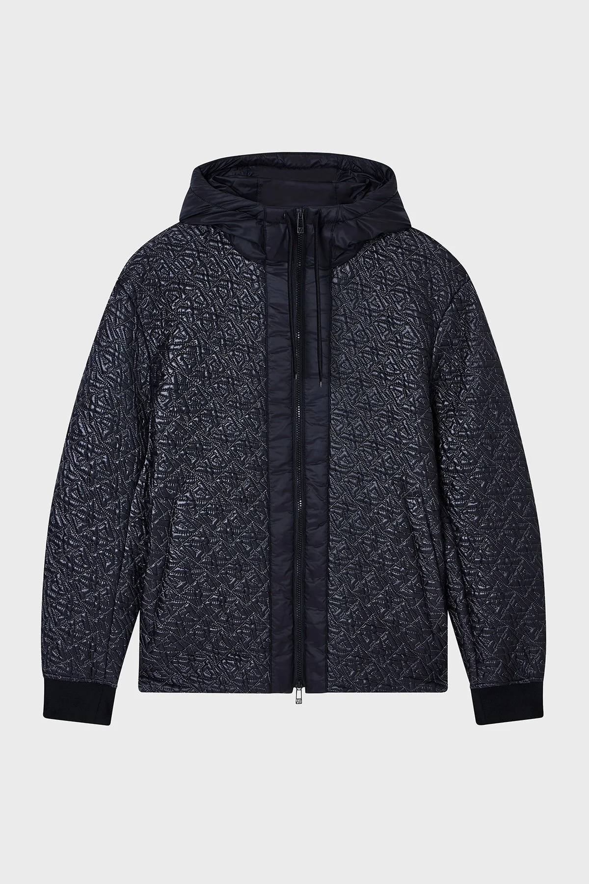 Armani Exchange 4G Kabartmalı Logolu Regular Fit Kapüşonlu Erkek Mont XM001093 AF16589 FC196 SİYAH - 5