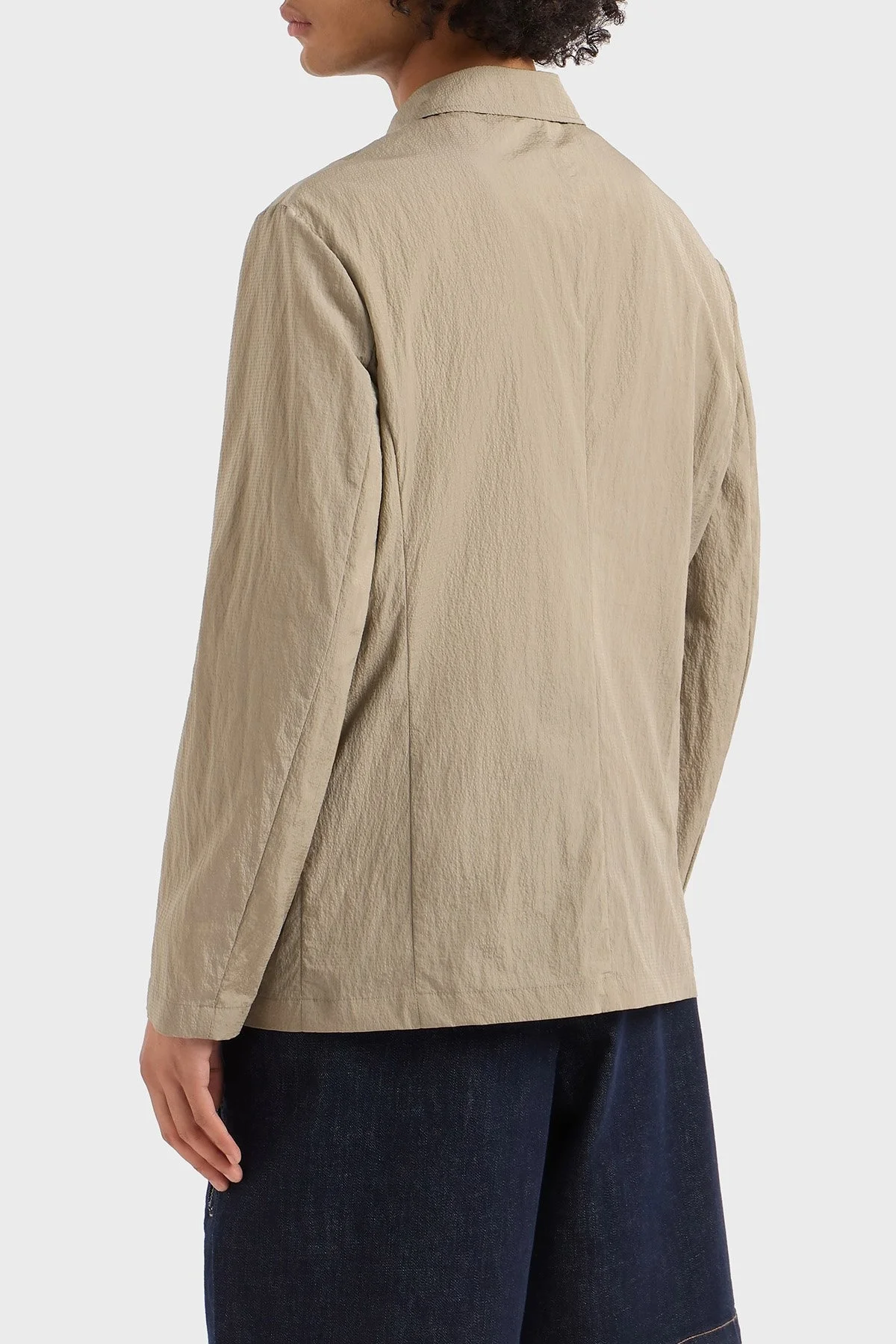 Armani Exchange Astarlı Regular Fit Çıtçıt Düğmeli Düz Yaka Erkek Ceket XM000435 AF13138 U6167 BEJ - 8