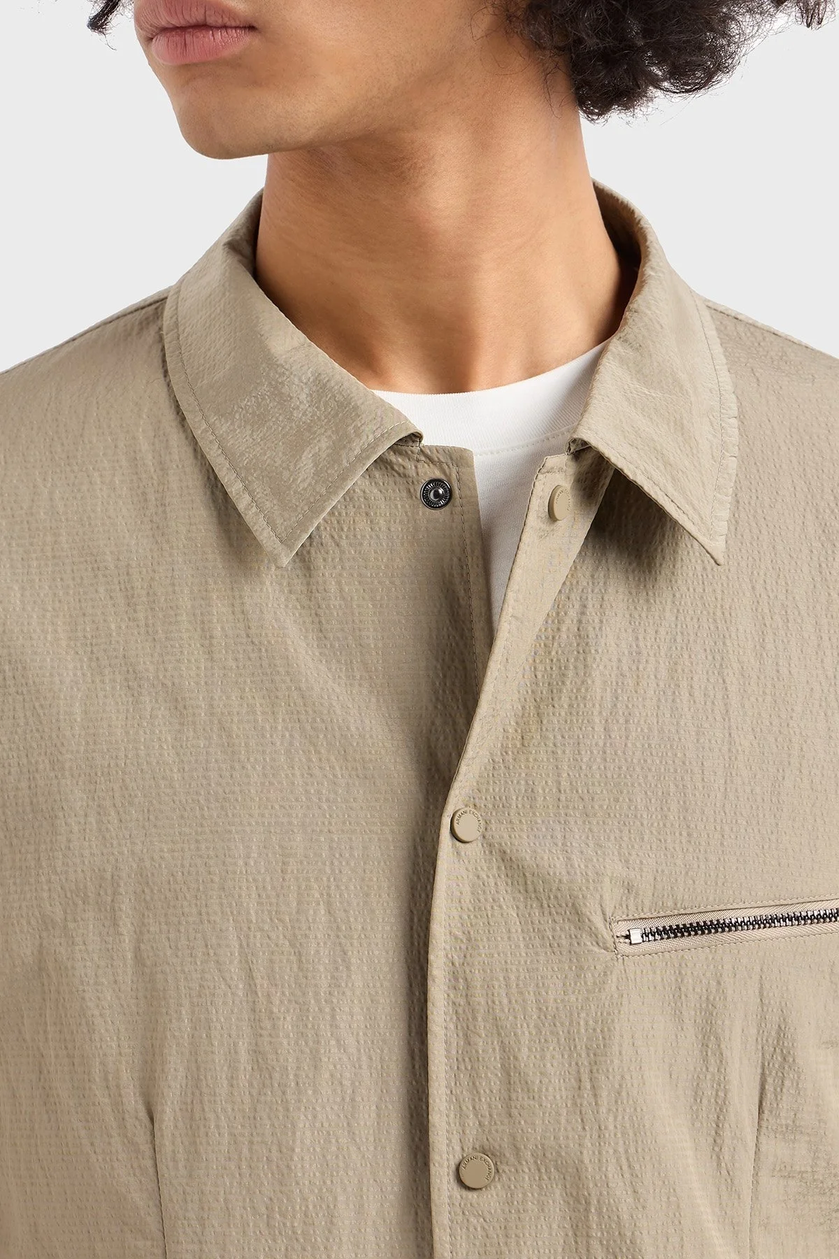 Armani Exchange Astarlı Regular Fit Çıtçıt Düğmeli Düz Yaka Erkek Ceket XM000435 AF13138 U6167 BEJ - 9