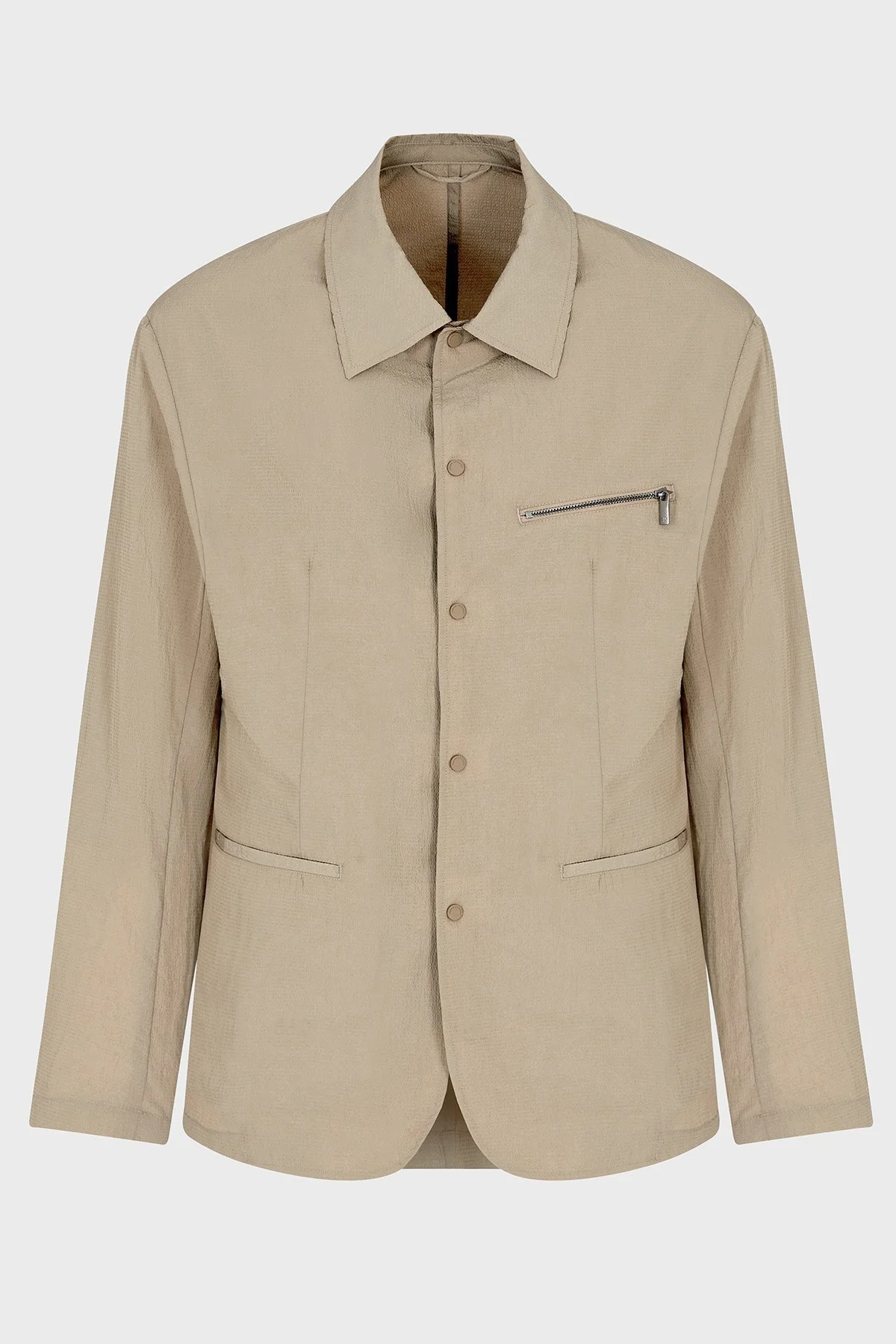 Armani Exchange Astarlı Regular Fit Çıtçıt Düğmeli Düz Yaka Erkek Ceket XM000435 AF13138 U6167 BEJ - 10