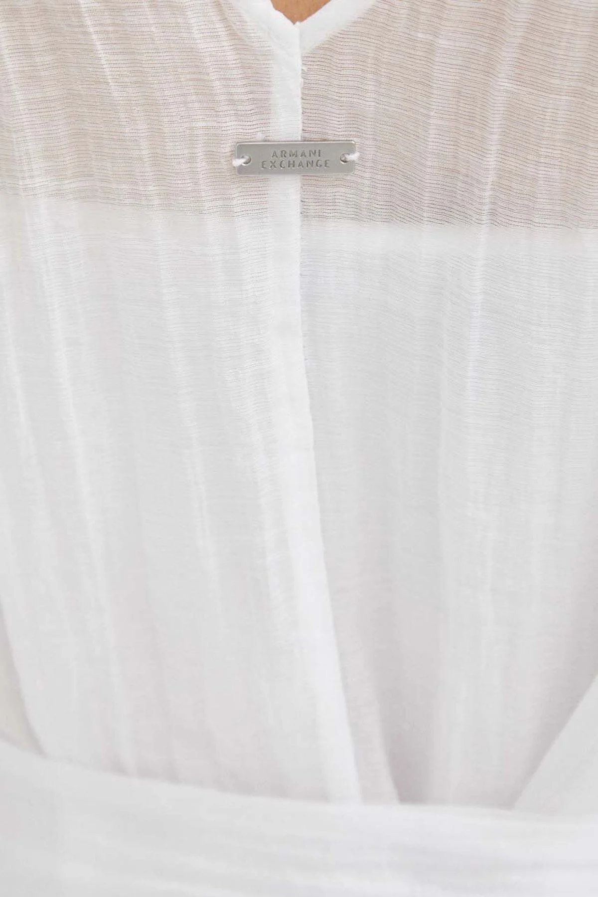 Armani Exchange Astarlı Transparan Maxi Bayan Elbise 3RYA32 YN3KZ 1000 BEYAZ - 3