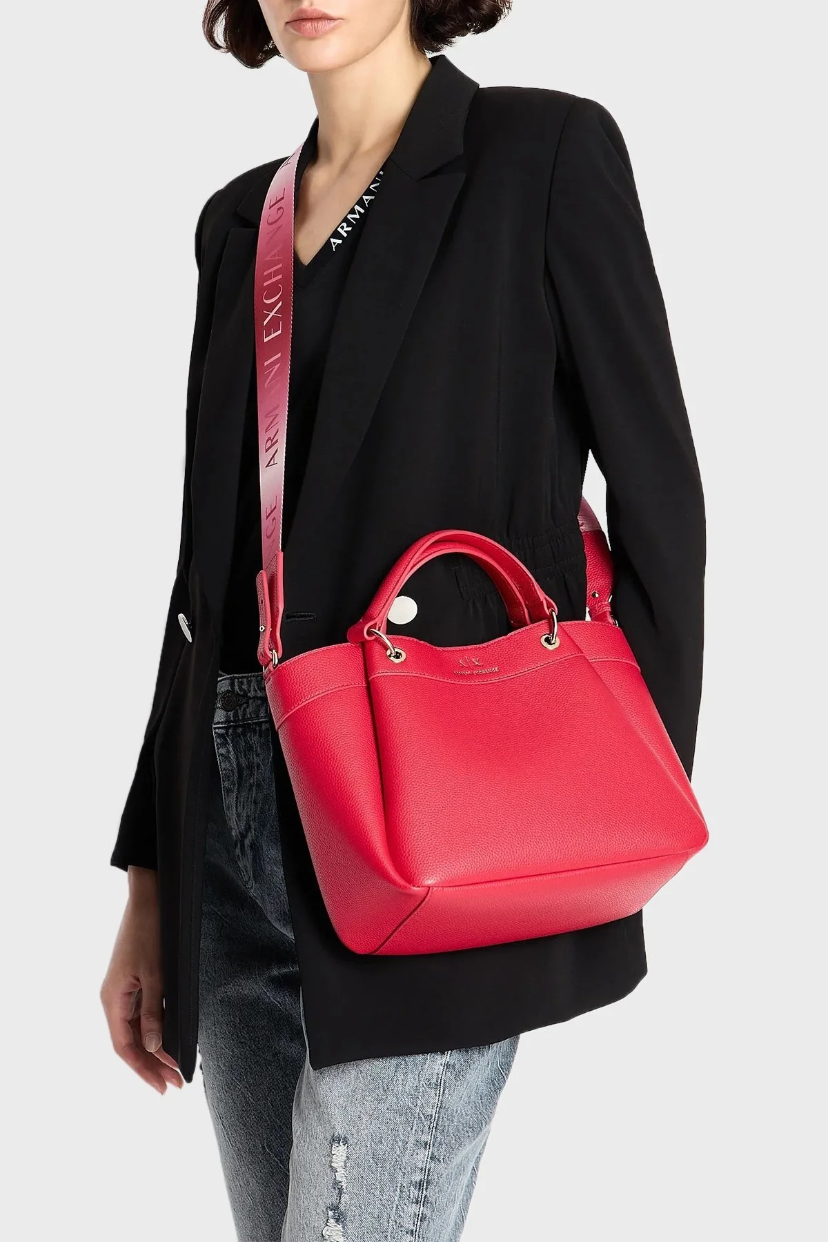 Armani Exchange Ayarlanabilir Askılı Astarsız Bayan Çanta 942911 CC783 22775 KIRMIZI - 2