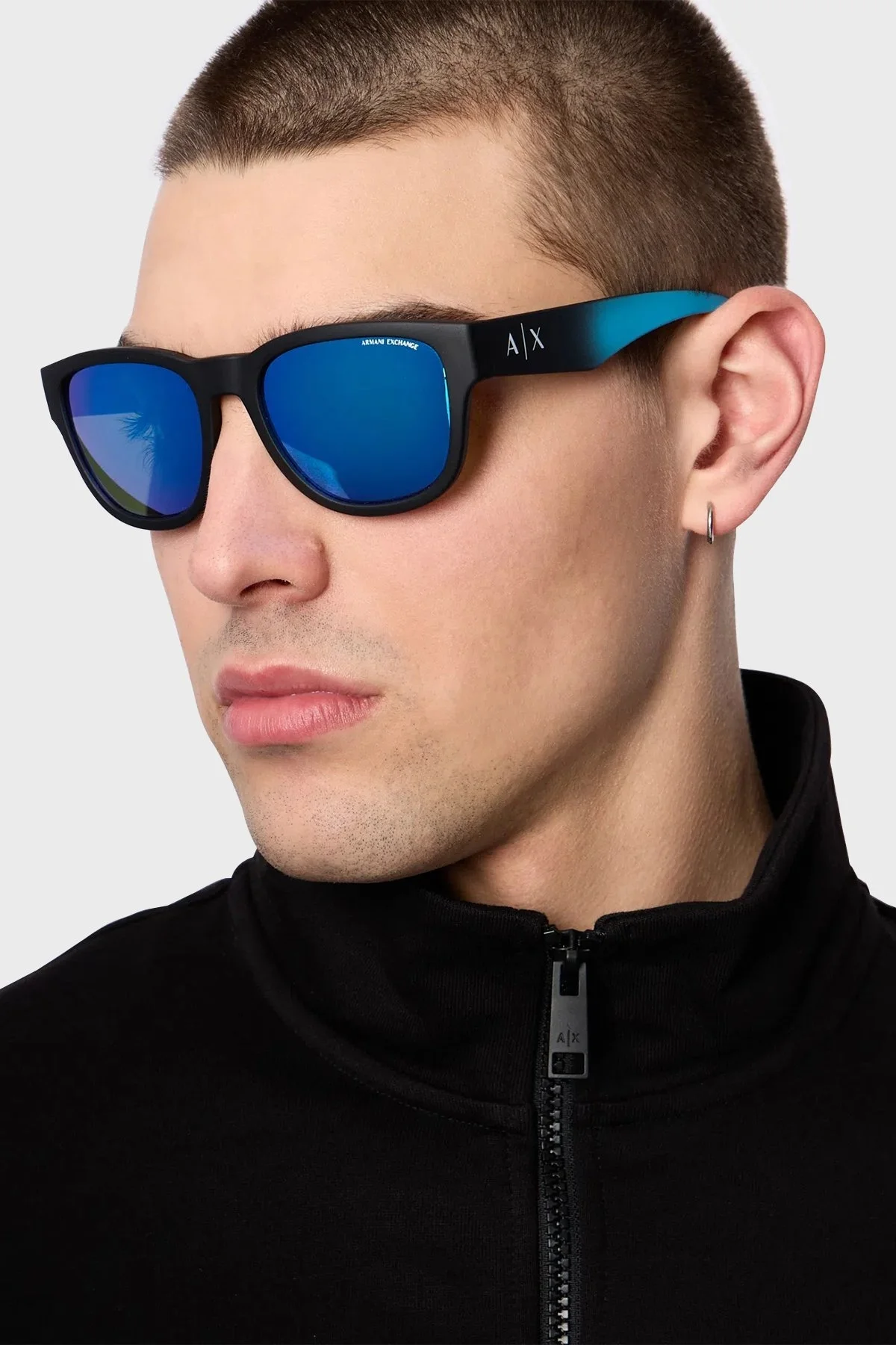 Armani Exchange Aynalı Güneş Erkek Gözlük 0AX4115SU 832525 54 Mat Siyah-Yeşil Ayna Açık Mavi - 2