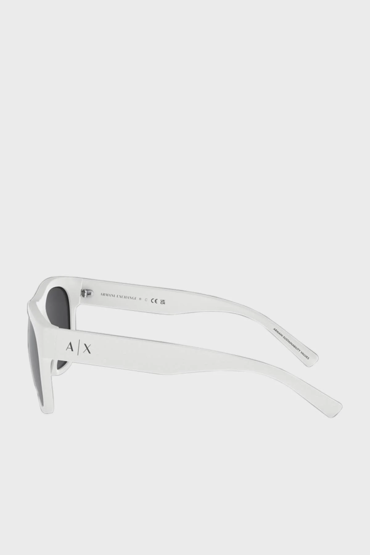 Armani Exchange Aynalı Güneş Erkek Gözlük 0AX4128SU 83156G 55 Mat Beyaz-Gri Ayna Gümüş - 2