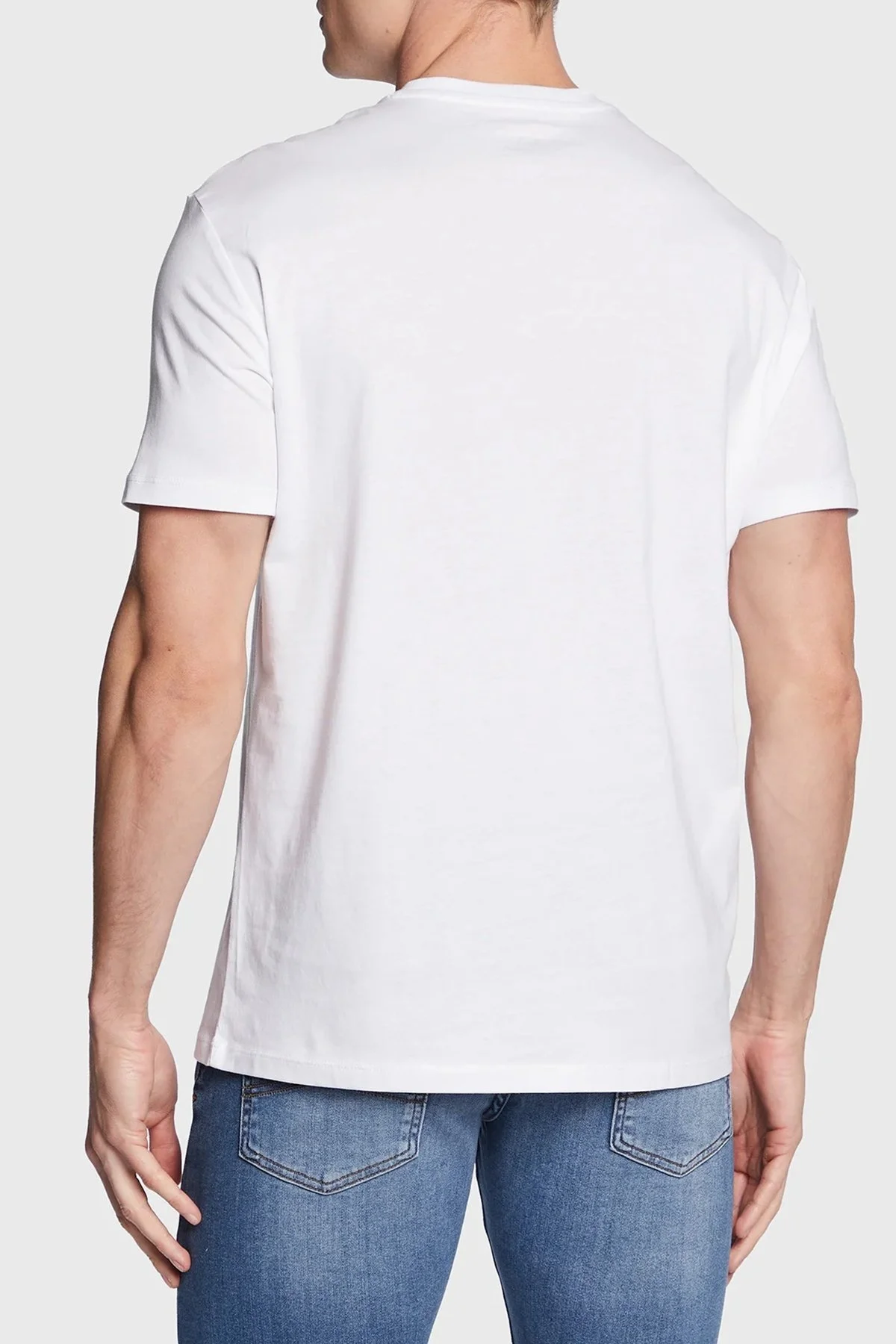 Armani Exchange Baskılı % 100 Pamuk Bisiklet Yaka Regular Fit Erkek T Shirt 3RZTHK ZJBYZ 1100 BEYAZ - 3