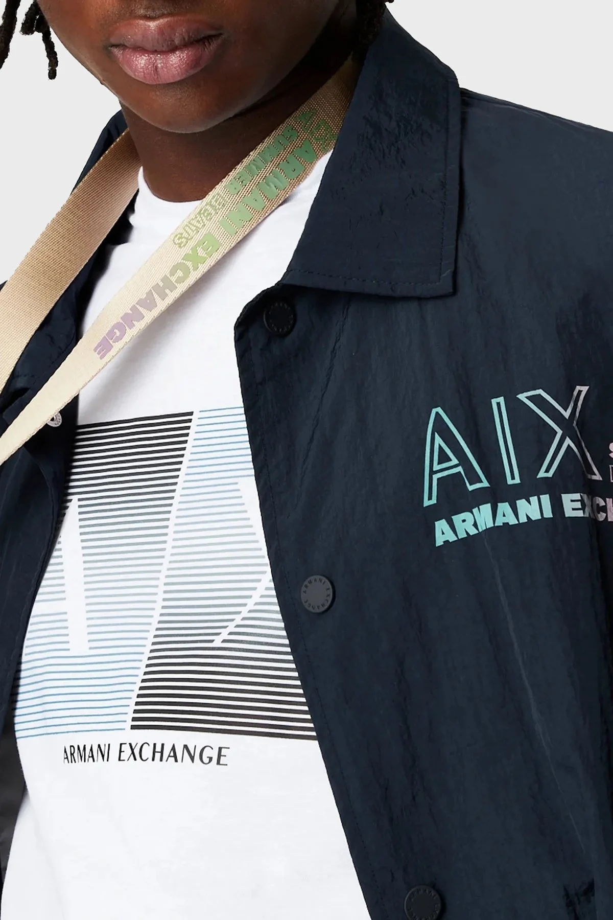 Armani Exchange Baskılı % 100 Pamuk Bisiklet Yaka Regular Fit Erkek T Shirt 3RZTJE ZJH4Z 1100 BEYAZ - 3