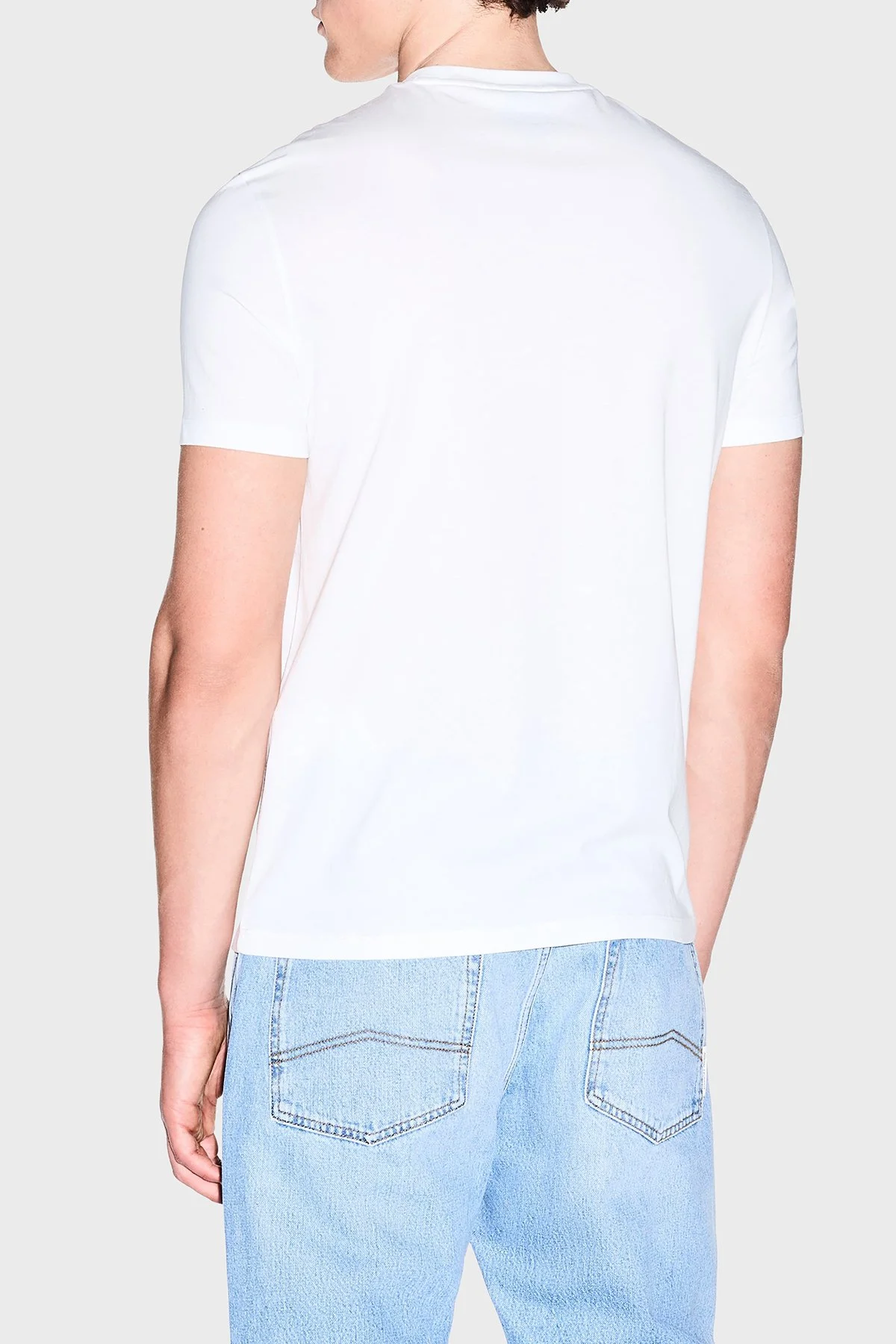 Armani Exchange Baskılı % 100 Pamuk Slim Fit Bisiklet Yaka Erkek T Shirt XM003015 AF10356 U0009 Beyaz - 3