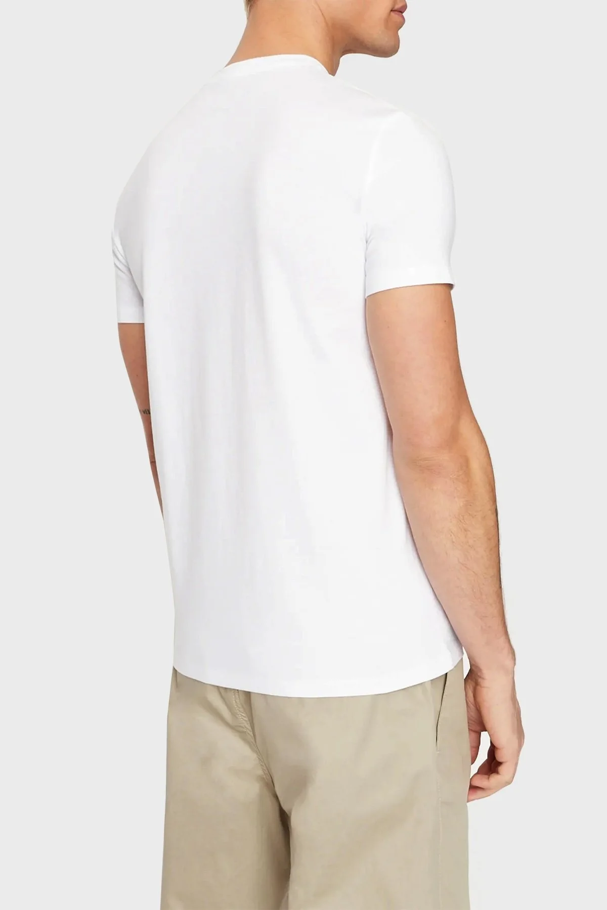 Armani Exchange Baskılı Bisiklet Yaka % 100 Pamuk Regular Fit Erkek T Shirt 3RZTHQ ZJBYZ 1100 BEYAZ - 2