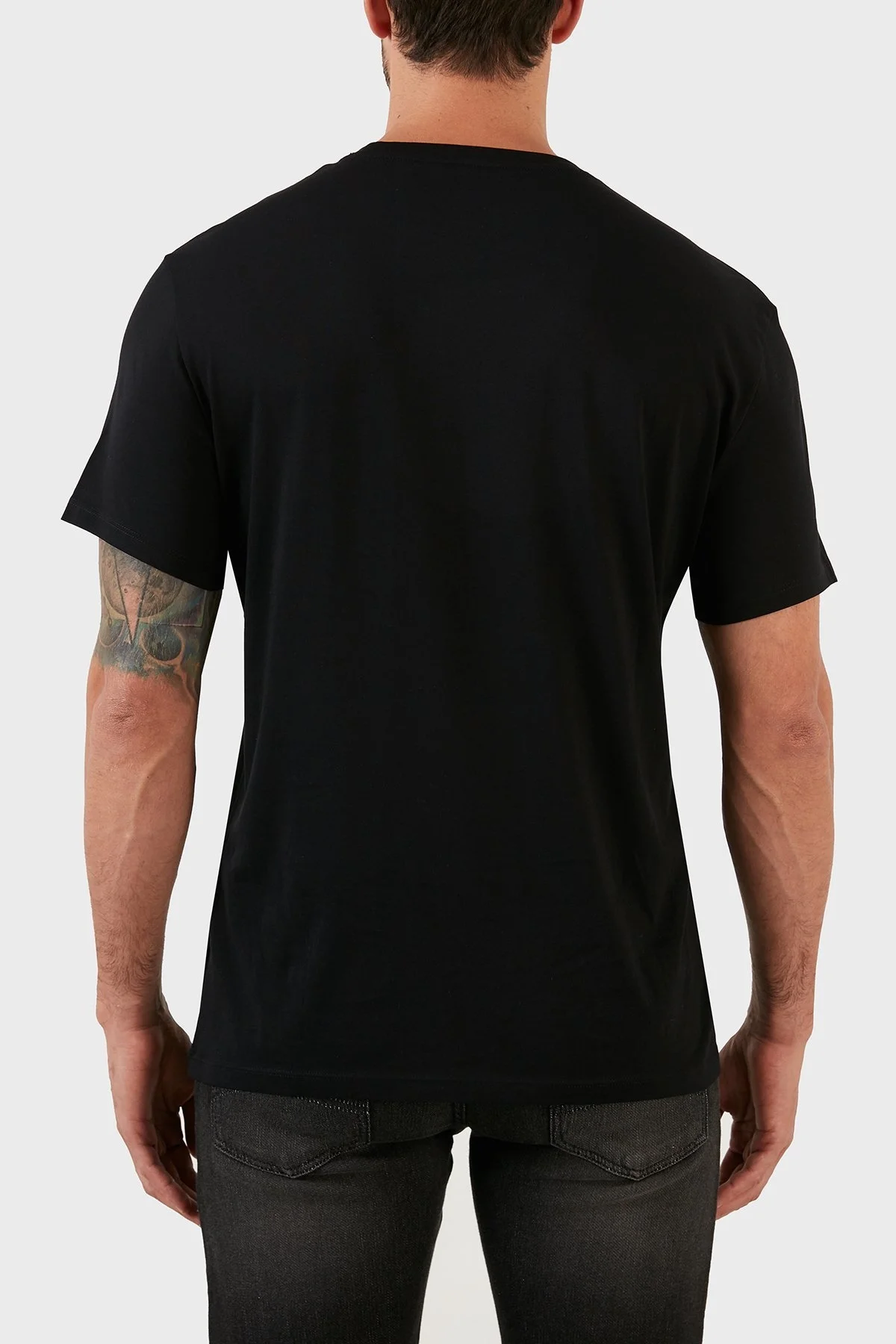 Armani Exchange Baskılı Bisiklet Yaka Regular Fit % 100 Pamuk Erkek T Shirt 6LZTAM ZJA5Z 1200 SİYAH - 5