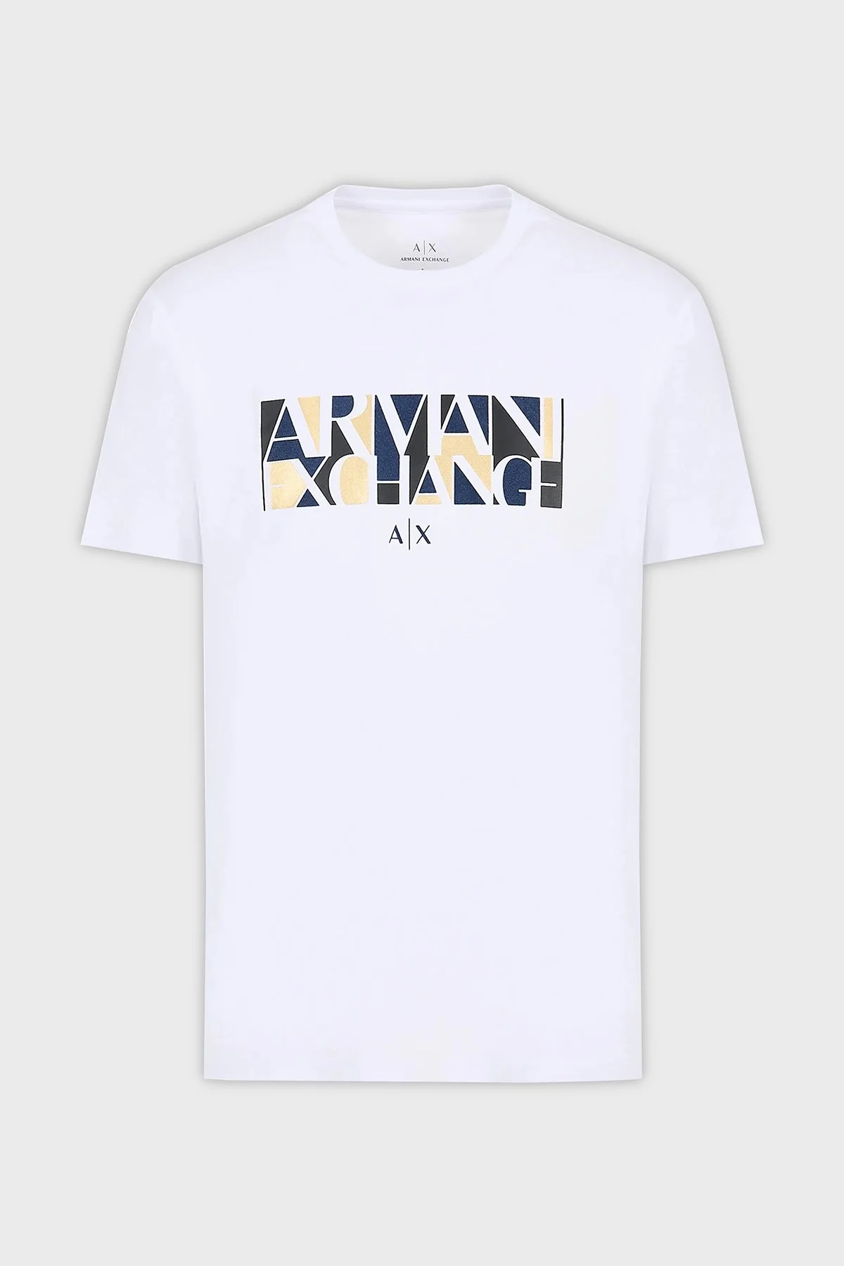 Armani Exchange Baskılı Pamuklu Bisiklet Yaka Regular Fit Erkek T Shirt 6RZTJC ZJBYZ 1100 BEYAZ - 4