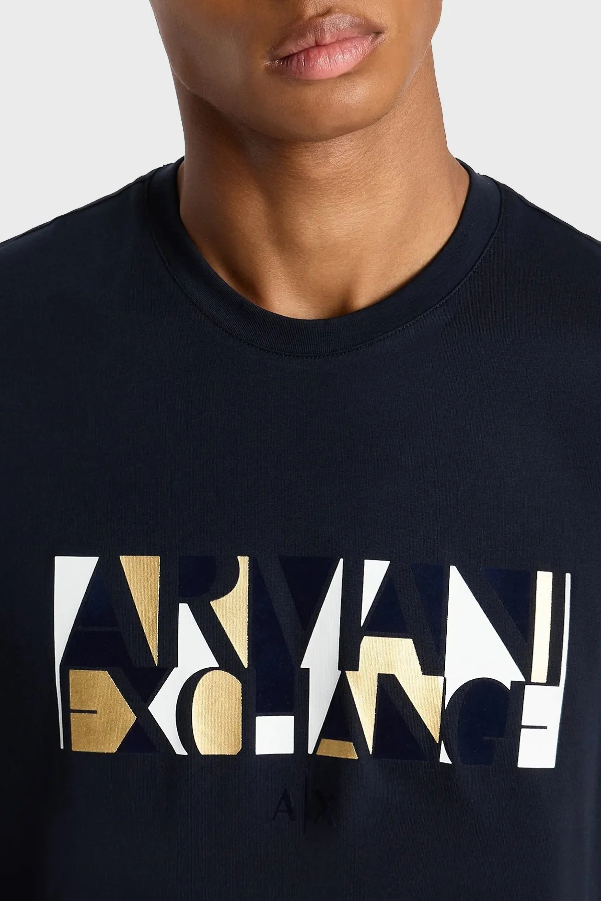 Armani Exchange Baskılı Pamuklu Bisiklet Yaka Regular Fit Erkek T Shirt 6RZTJC ZJBYZ 1510 LACİVERT - 3
