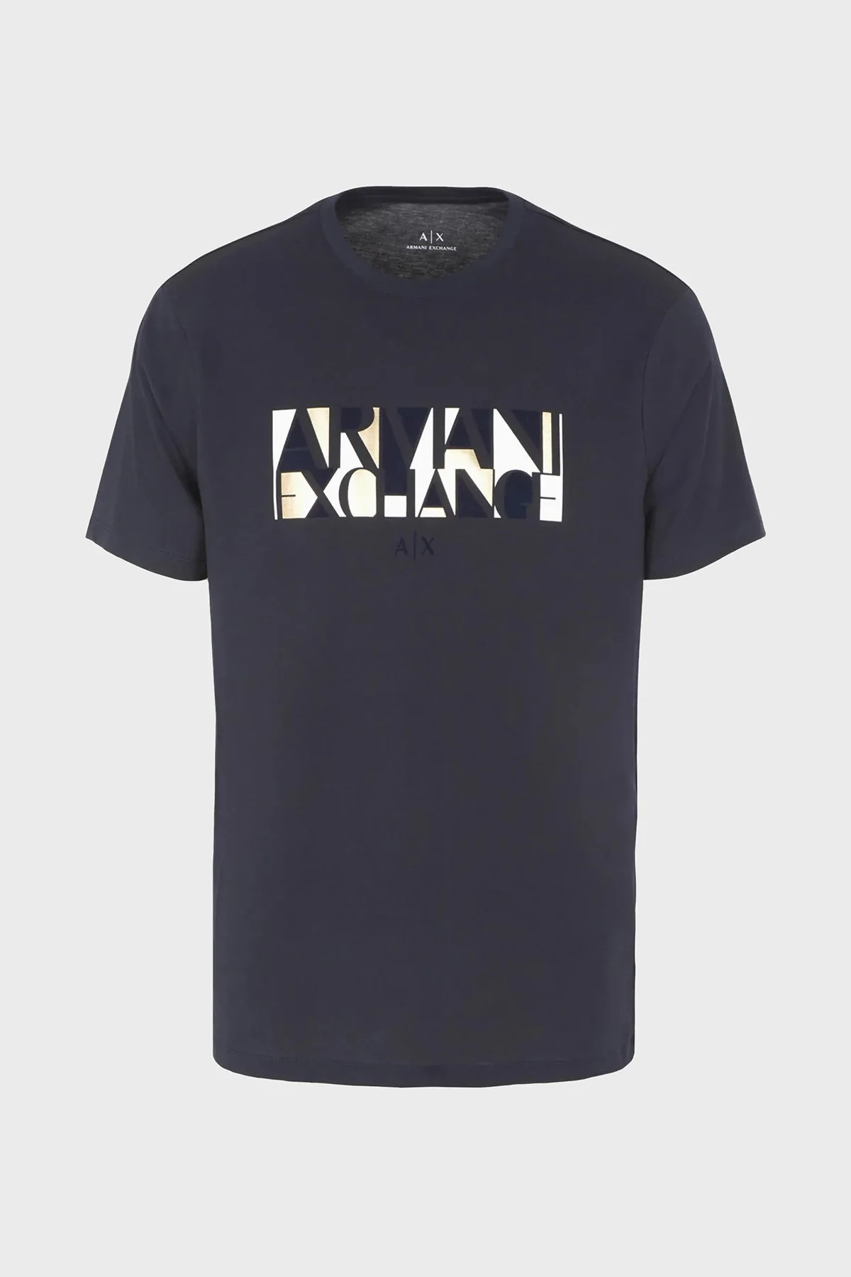 Armani Exchange Baskılı Pamuklu Bisiklet Yaka Regular Fit Erkek T Shirt 6RZTJC ZJBYZ 1510 LACİVERT - 4