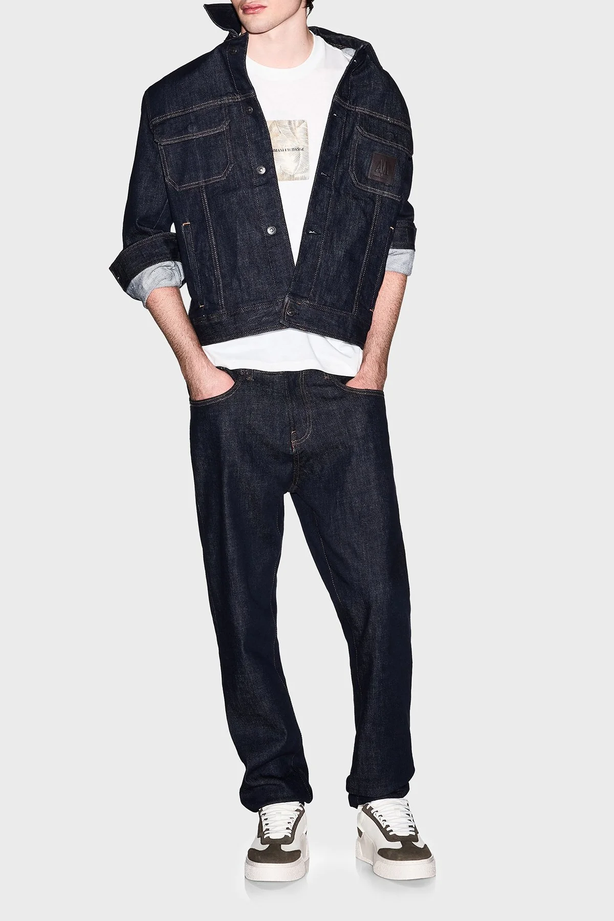 Armani Exchange Baskılı Pamuklu Regular Fit Bisiklet Yaka Erkek T Shirt XM002501 AF10356 U0009 EKRU - 2