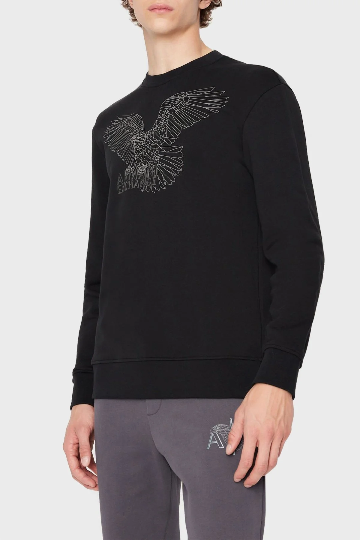 Armani Exchange Baskılı Regular Fit Bisiklet Yaka % 100 Pamuk Erkek Sweat 6LZMHG ZJ6RZ 1200 SİYAH - 1