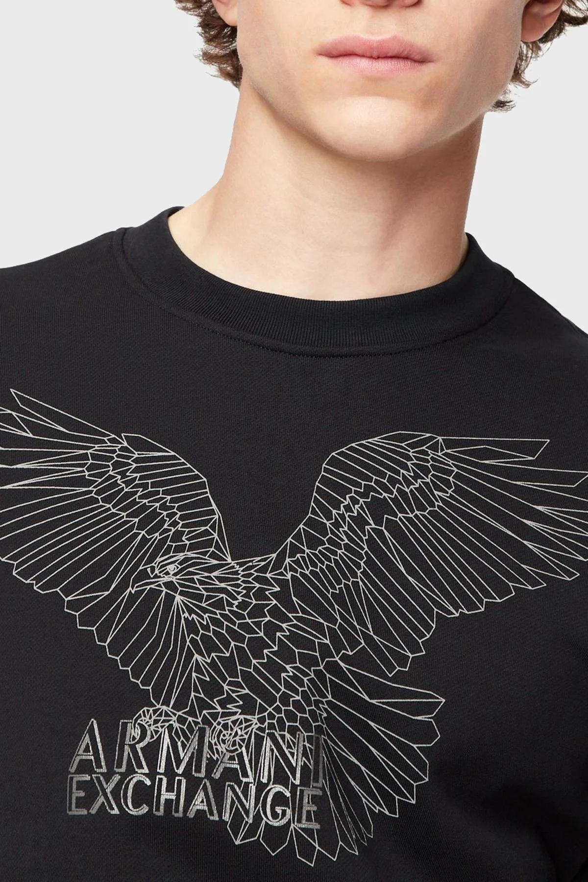 Armani Exchange Baskılı Regular Fit Bisiklet Yaka % 100 Pamuk Erkek Sweat 6LZMHG ZJ6RZ 1200 SİYAH - 2