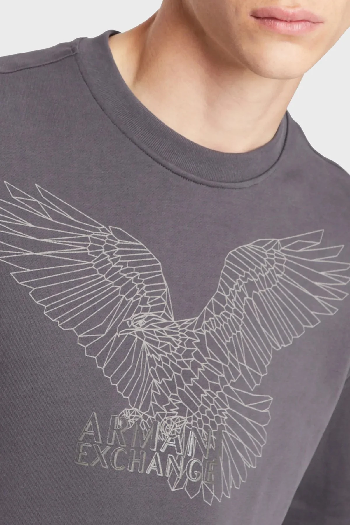 Armani Exchange Baskılı Regular Fit Bisiklet Yaka % 100 Pamuk Erkek Sweat 6LZMHG ZJ6RZ 1978 ANTRASİT - 3