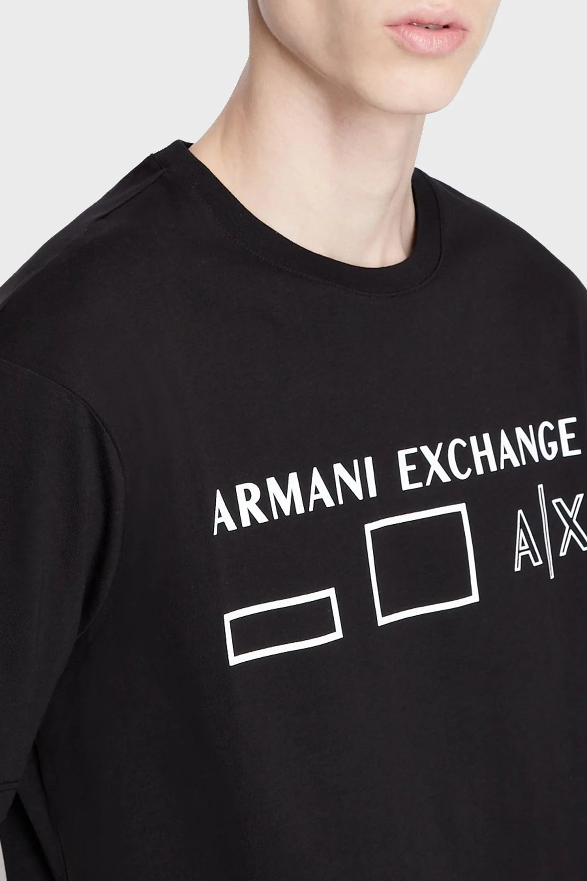 Armani Exchange Baskılı Regular Fit Bisiklet Yaka % 100 Pamuk Erkek T Shirt 6LZTAN ZJGCZ 1200 SİYAH - 2