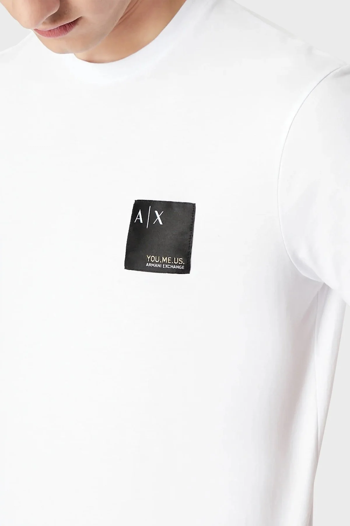 Armani Exchange Baskılı Regular Fit Bisiklet Yaka % 100 Pamuk Erkek T Shirt 6LZTAZ ZJFCZ 1100 BEYAZ - 3