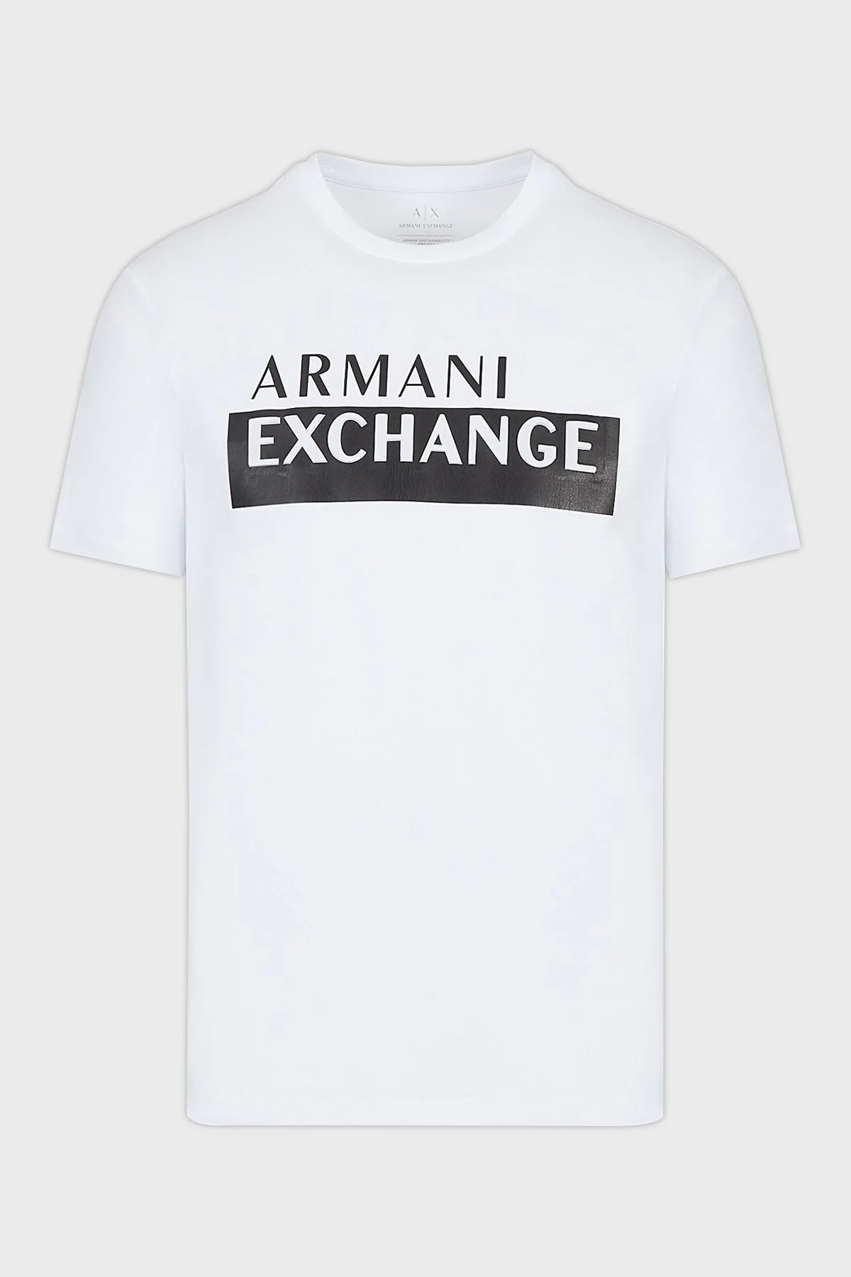 Armani Exchange Baskılı Regular Fit Bisiklet Yaka % 100 Pamuk Erkek T Shirt 6LZTBE ZJGCZ 1100 BEYAZ - 4
