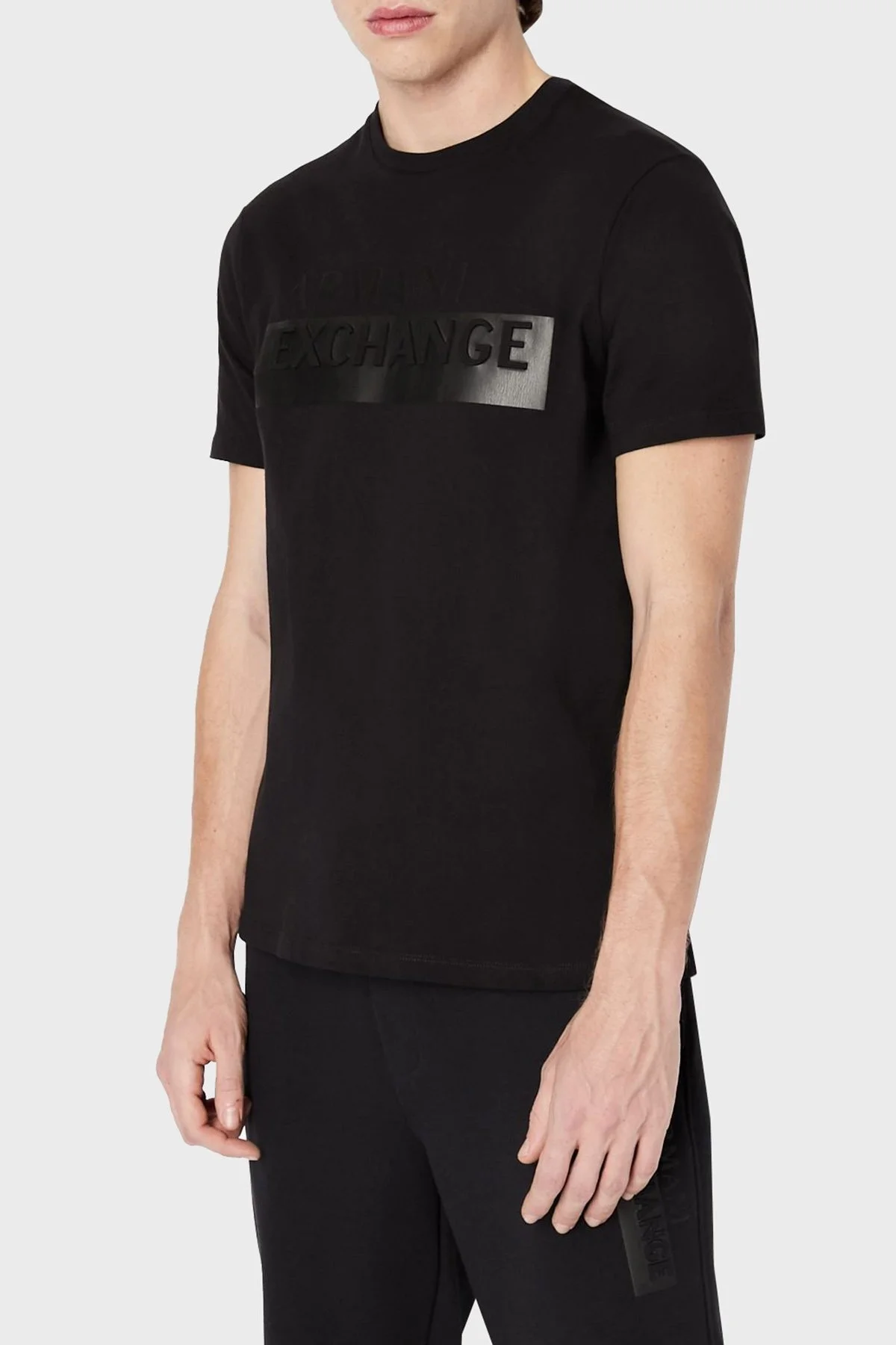 Armani Exchange Baskılı Regular Fit Bisiklet Yaka % 100 Pamuk Erkek T Shirt 6LZTBE ZJGCZ 1200 SİYAH - 1