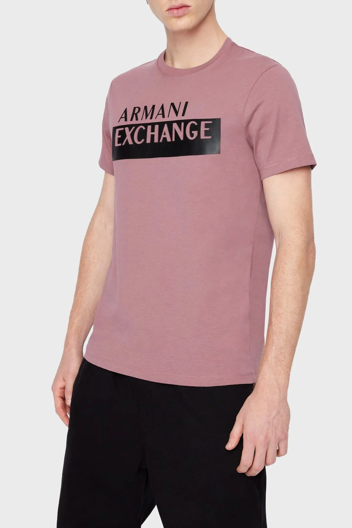 Armani Exchange Baskılı Regular Fit Bisiklet Yaka % 100 Pamuk Erkek T Shirt 6LZTBE ZJGCZ 1316 GÜL - 1