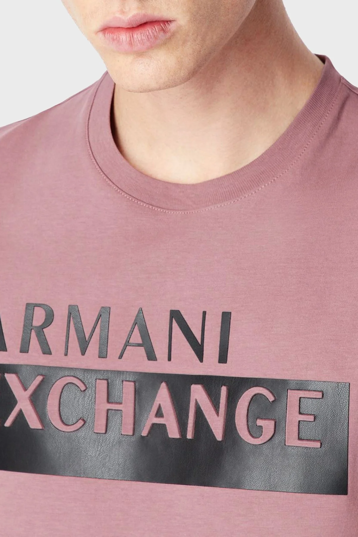 Armani Exchange Baskılı Regular Fit Bisiklet Yaka % 100 Pamuk Erkek T Shirt 6LZTBE ZJGCZ 1316 GÜL - 2