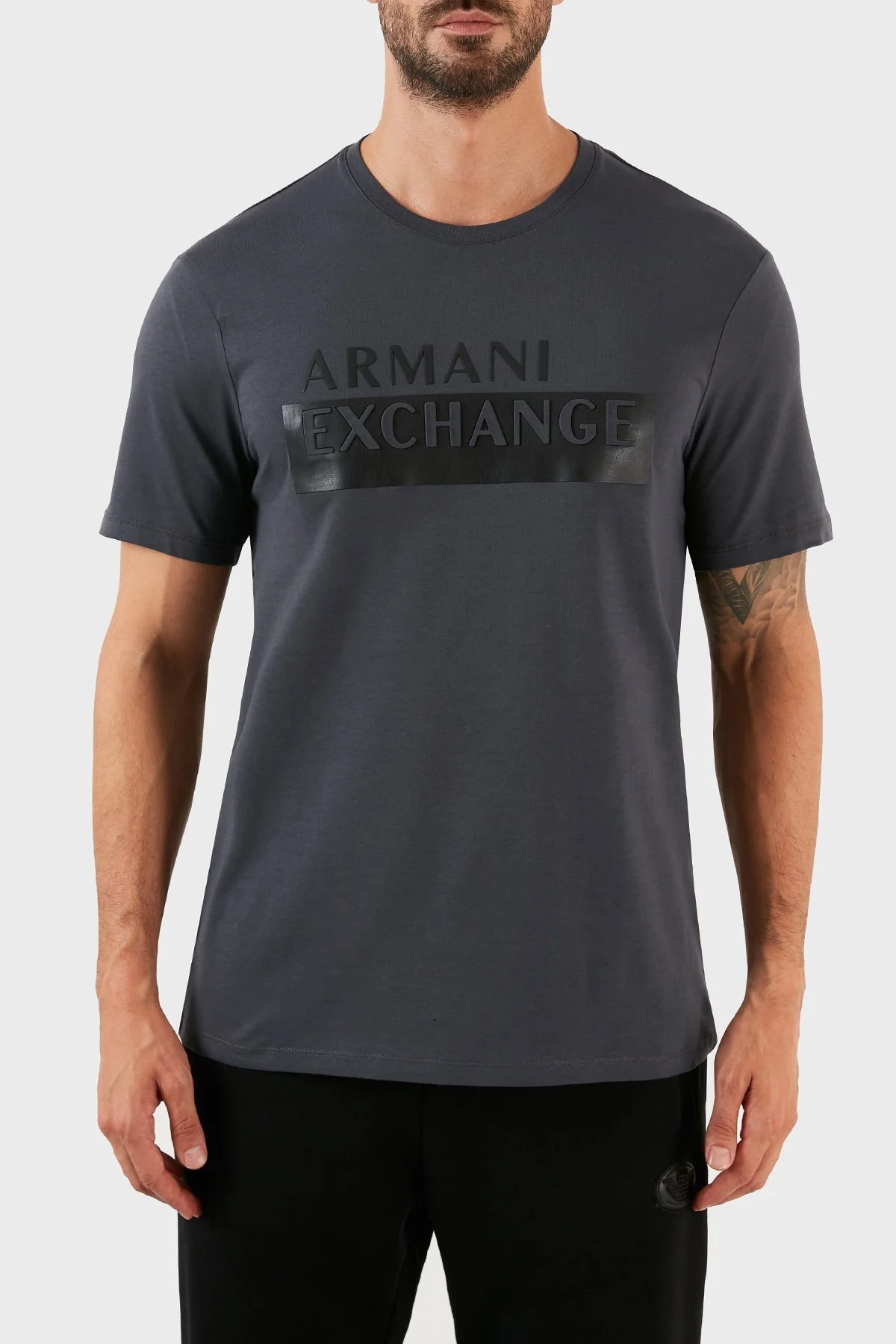 Armani Exchange Baskılı Regular Fit Bisiklet Yaka % 100 Pamuk Erkek T Shirt 6LZTBE ZJGCZ 1978 ANTRASİT - 1