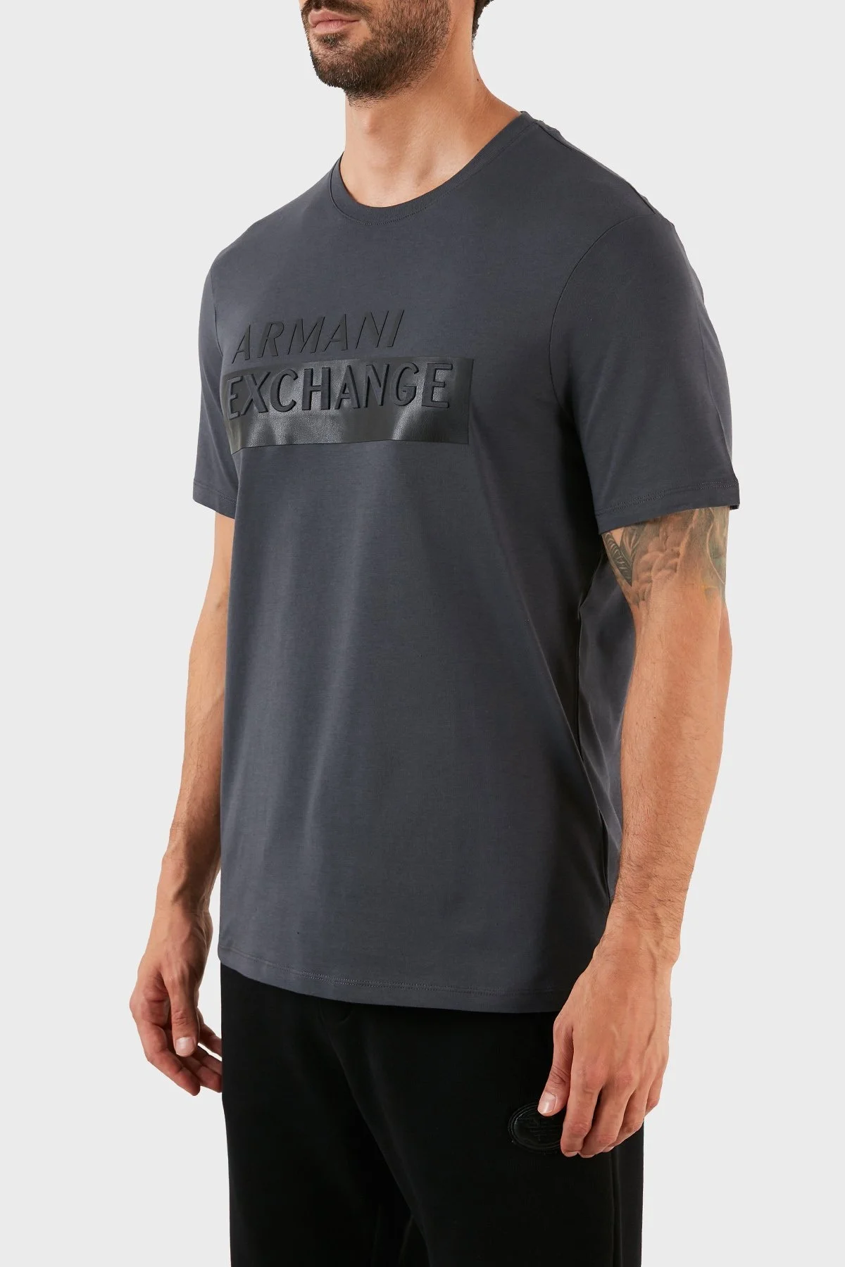 Armani Exchange Baskılı Regular Fit Bisiklet Yaka % 100 Pamuk Erkek T Shirt 6LZTBE ZJGCZ 1978 ANTRASİT - 3