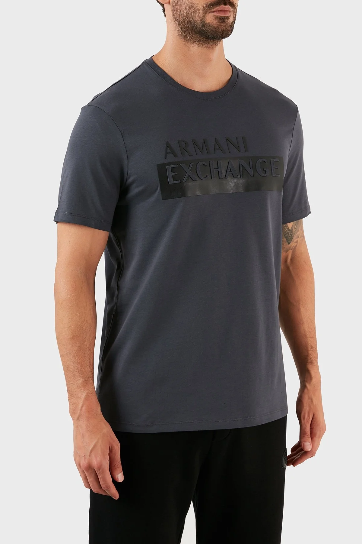 Armani Exchange Baskılı Regular Fit Bisiklet Yaka % 100 Pamuk Erkek T Shirt 6LZTBE ZJGCZ 1978 ANTRASİT - 4