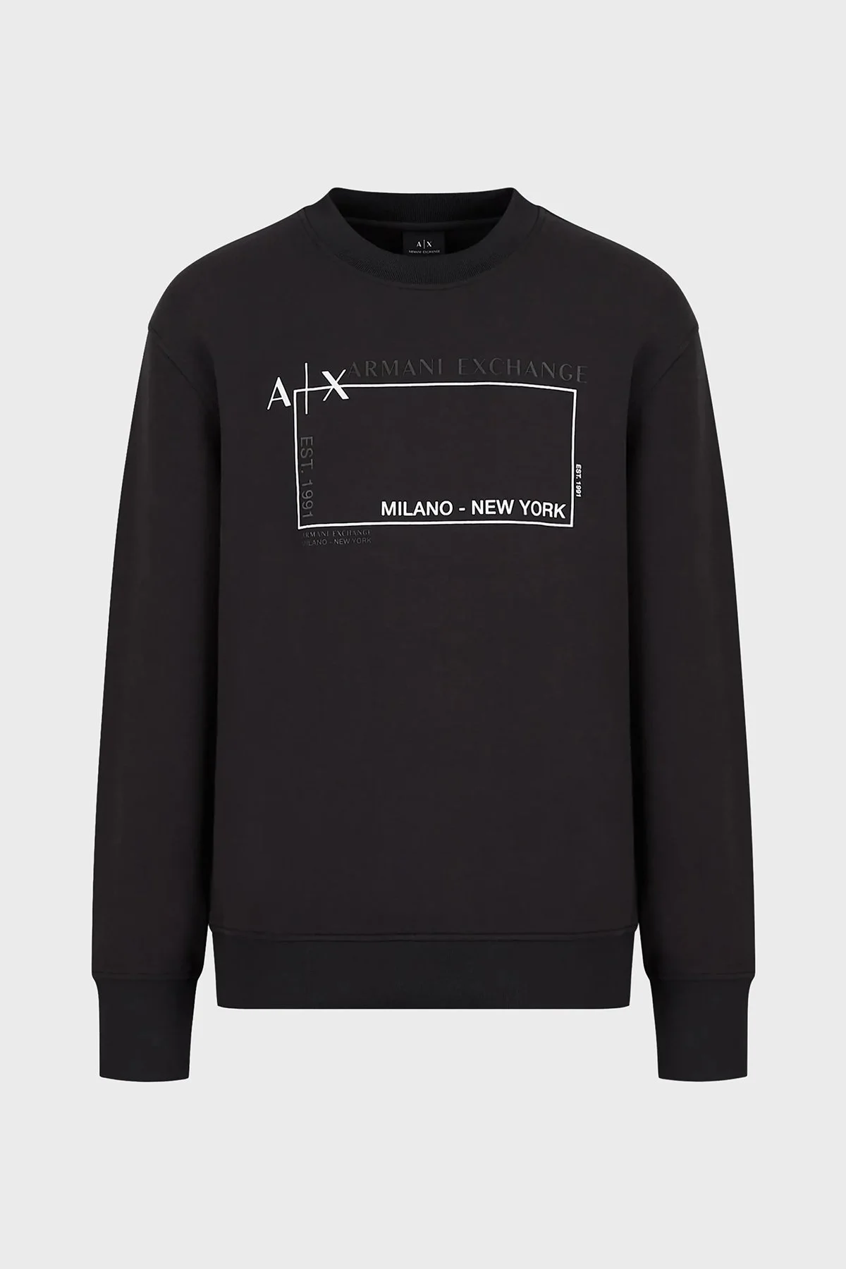 Armani Exchange Baskılı Regular Fit Bisiklet Yaka Pamuklu Erkek Sweat 6LZMJA ZJXFZ 1200 SİYAH - 3