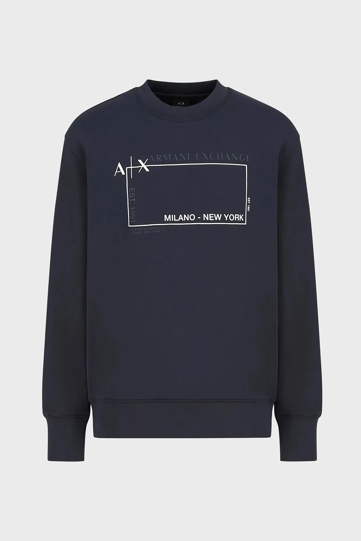 Armani Exchange Baskılı Regular Fit Bisiklet Yaka Pamuklu Erkek Sweat 6LZMJA ZJXFZ 1510 LACİVERT - 4