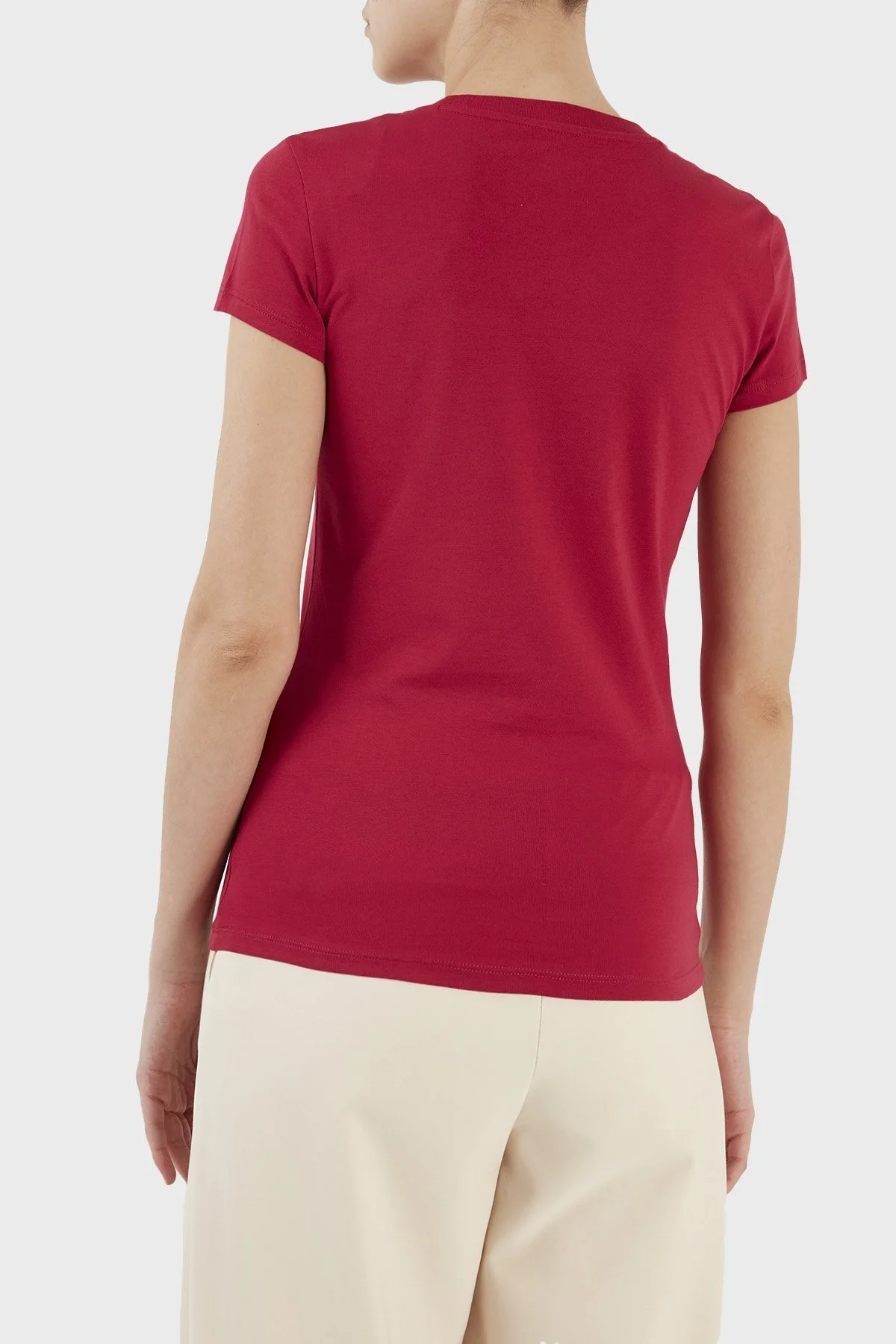 Armani Exchange Baskılı Slim Fit Bisiklet Yaka % 100 Pamuk Bayan T Shirt 8NYTDL YJ73Z 14AP FUŞYA - 5