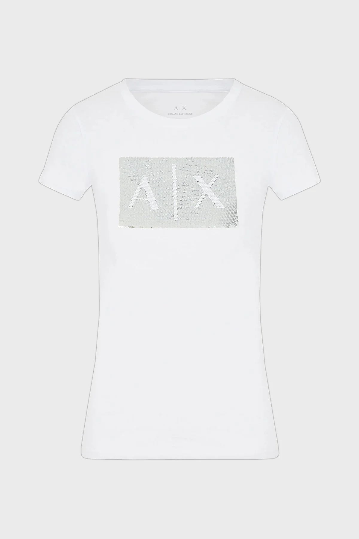 Armani Exchange Baskılı Slim Fit Bisiklet Yaka Kadın T Shirt 8NYTDL YJ73Z 6110 BEYAZ - 6