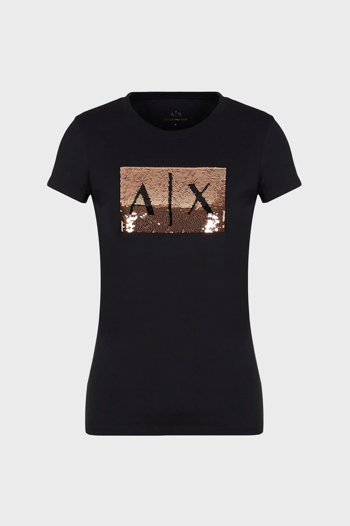 Armani Exchange Baskılı Slim Fit Bisiklet Yaka Pamuklu Bayan T Shirt 8NYTDL YJ73Z 6231 SİYAH - 4