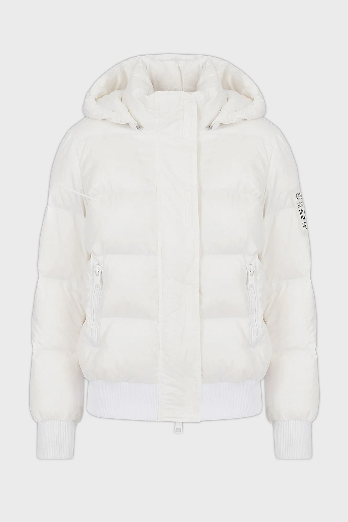 Armani Exchange Logolu Kapüşonlu Kaz Tüyü Dolgulu Regular Fit Bayan Mont 8NYB40 YNYNZ 1100 BEYAZ - 6