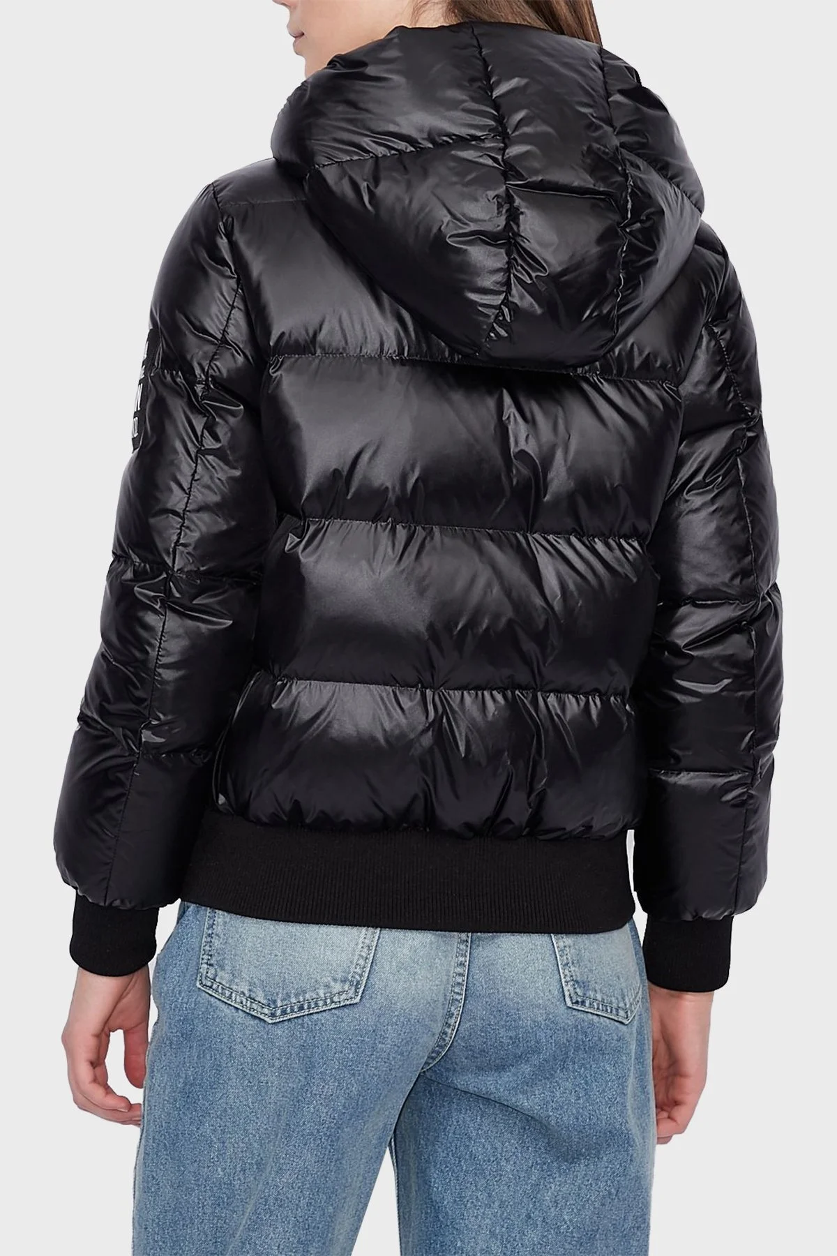 Armani Exchange Logolu Kapüşonlu Kaz Tüyü Dolgulu Regular Fit Bayan Mont 8NYB40 YNYNZ 1210 SİYAH - 5