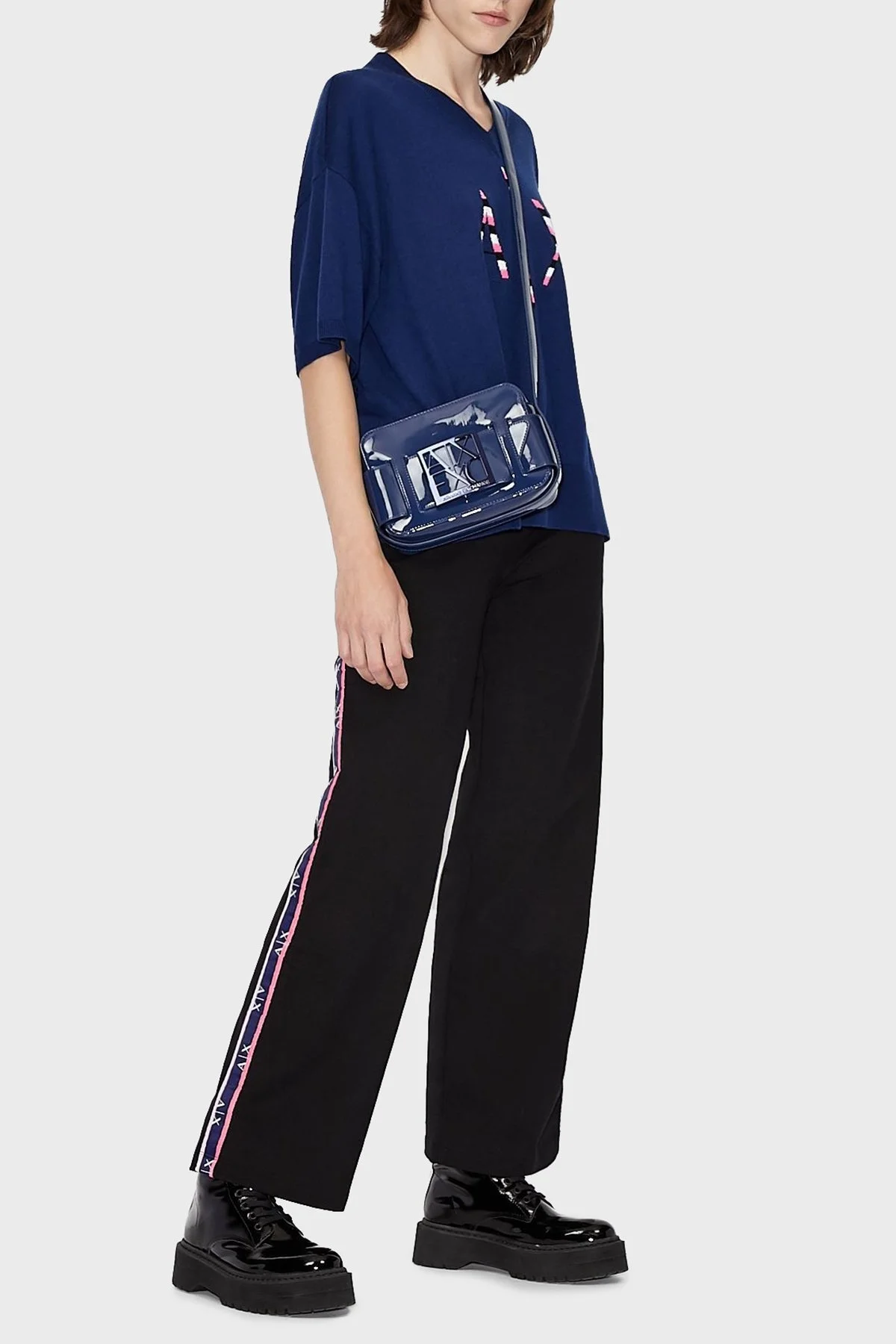 Armani Exchange Logolu Pamuklu Jogging Fit Bayan Pantolon 6KYP80 YJ2QZ 1200 SİYAH - 1