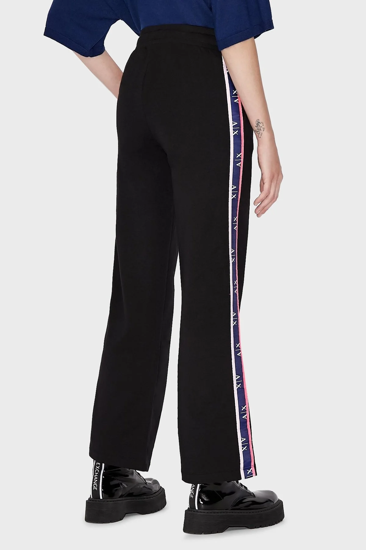 Armani Exchange Logolu Pamuklu Jogging Fit Bayan Pantolon 6KYP80 YJ2QZ 1200 SİYAH - 3